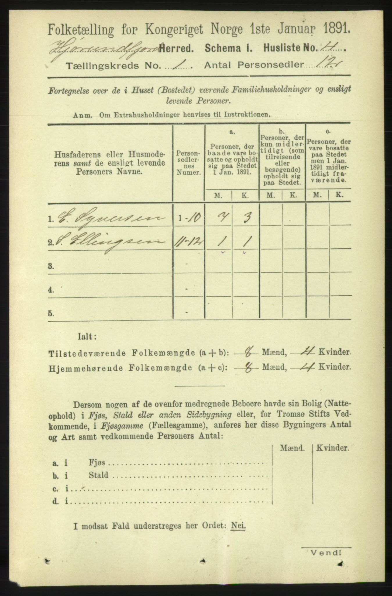 RA, 1891 census for 1522 Hjørundfjord, 1891, p. 28