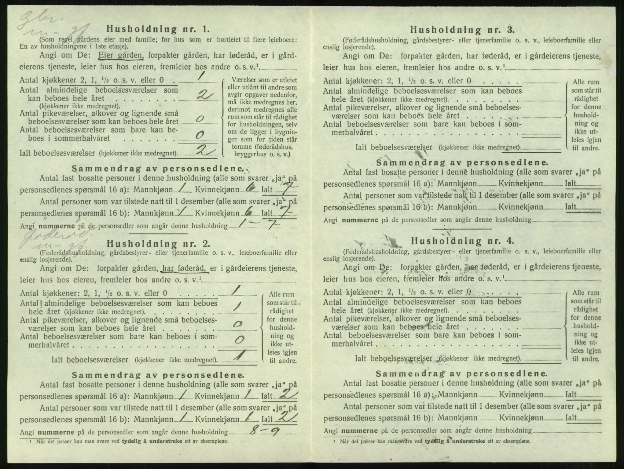 SAT, 1920 census for Hjørundfjord, 1920, p. 416