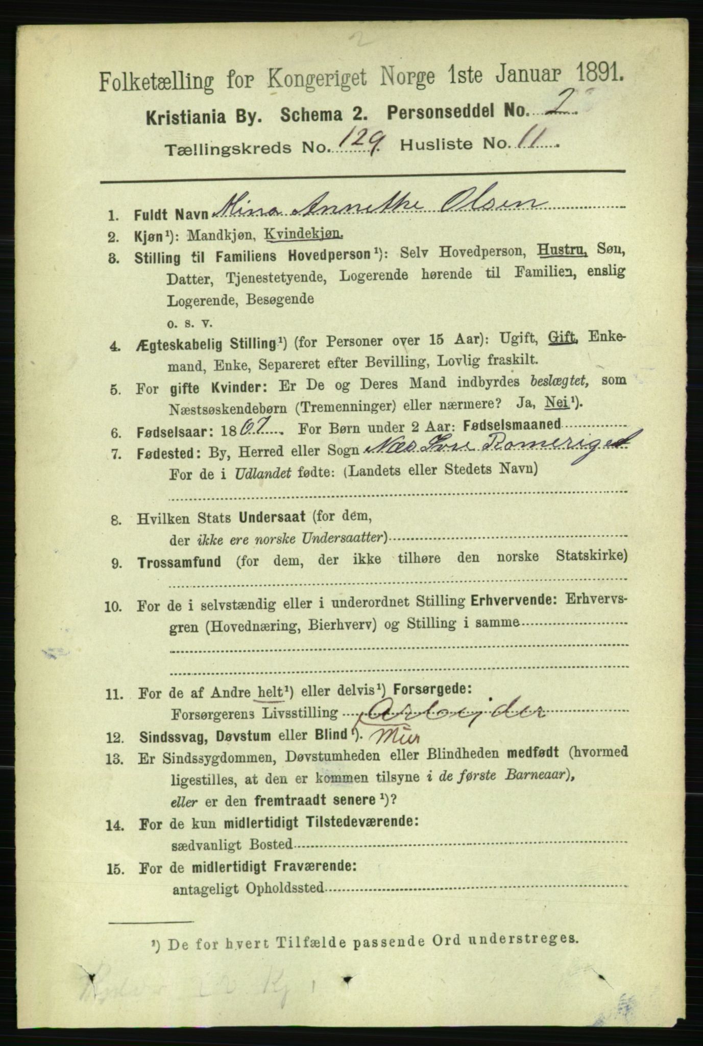 RA, 1891 census for 0301 Kristiania, 1891, p. 69469