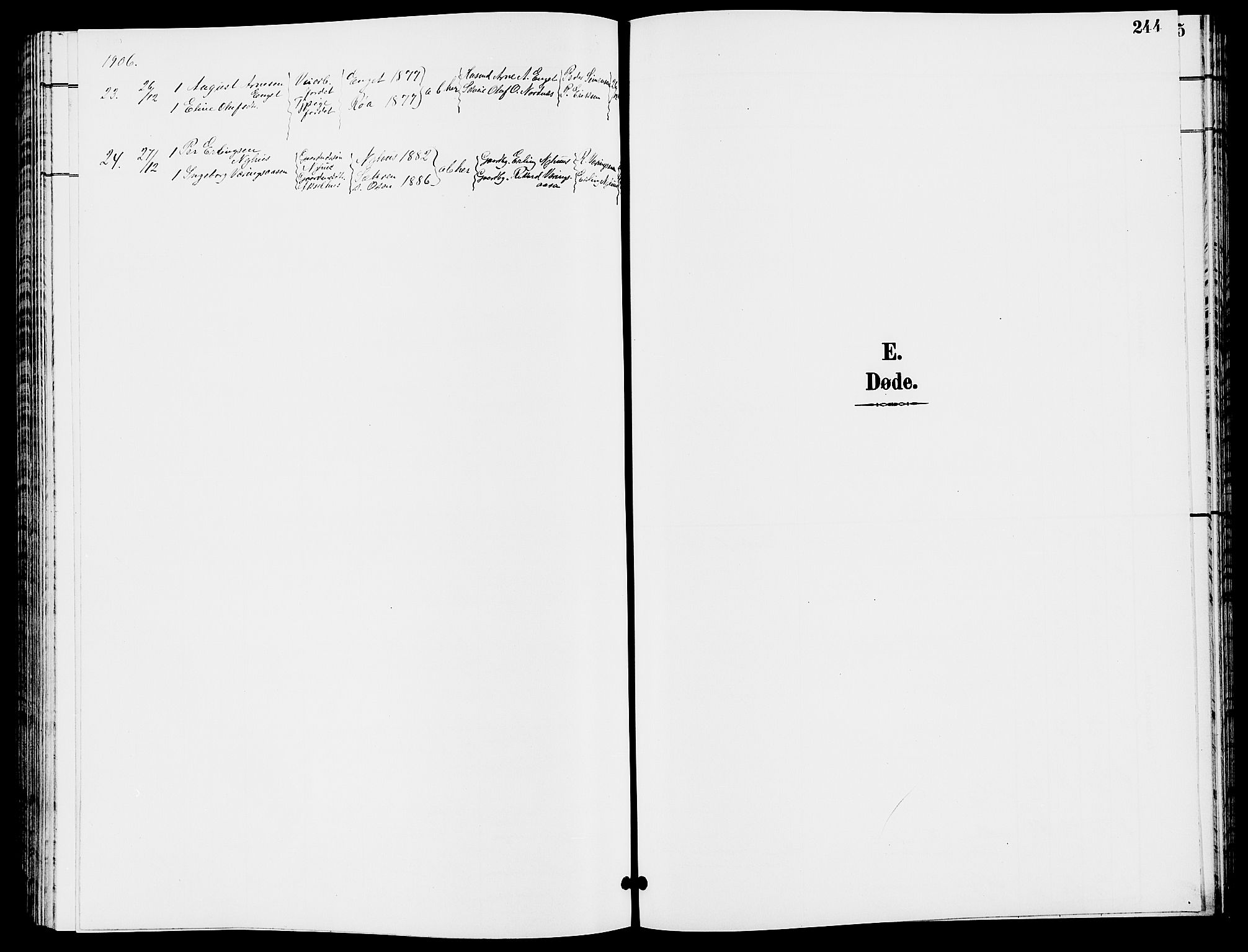 Trysil prestekontor, AV/SAH-PREST-046/H/Ha/Hab/L0006: Parish register (copy) no. 6, 1896-1912, p. 244