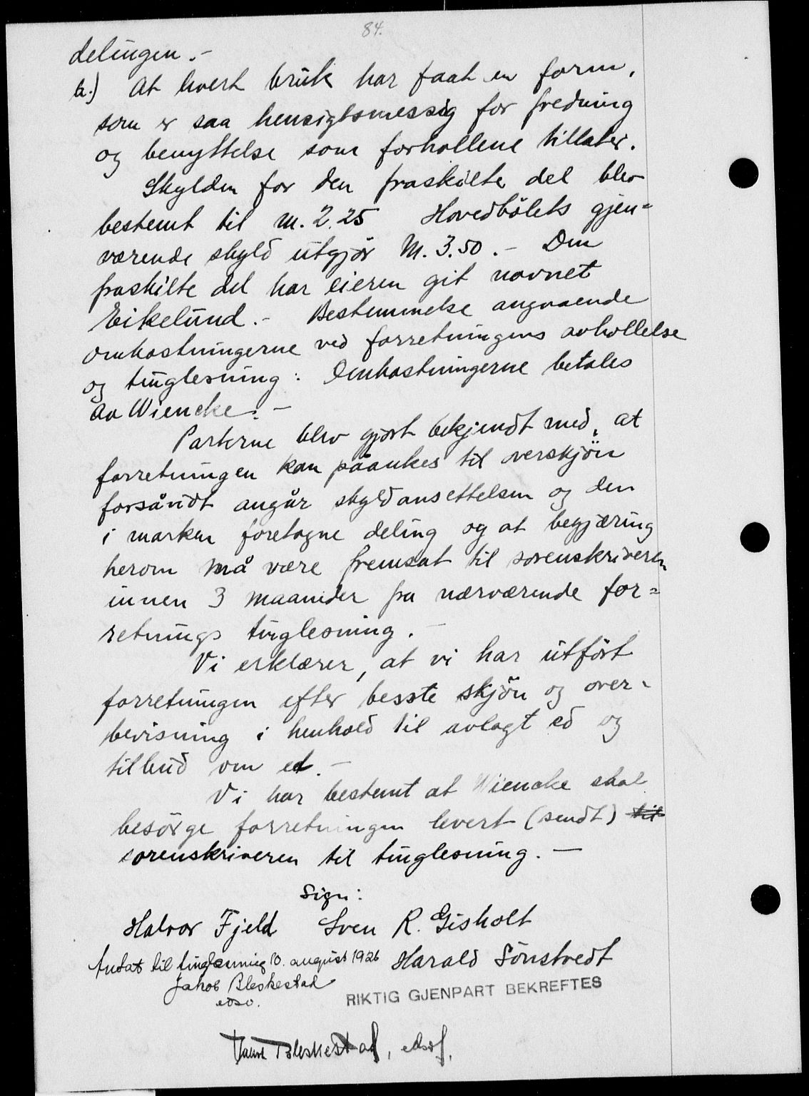 Gjerpen sorenskriveri, AV/SAKO-A-216/G/Ga/Gac/L0048: Mortgage book no. III 48 og 50, 1926-1927, p. 84, Deed date: 18.08.1926