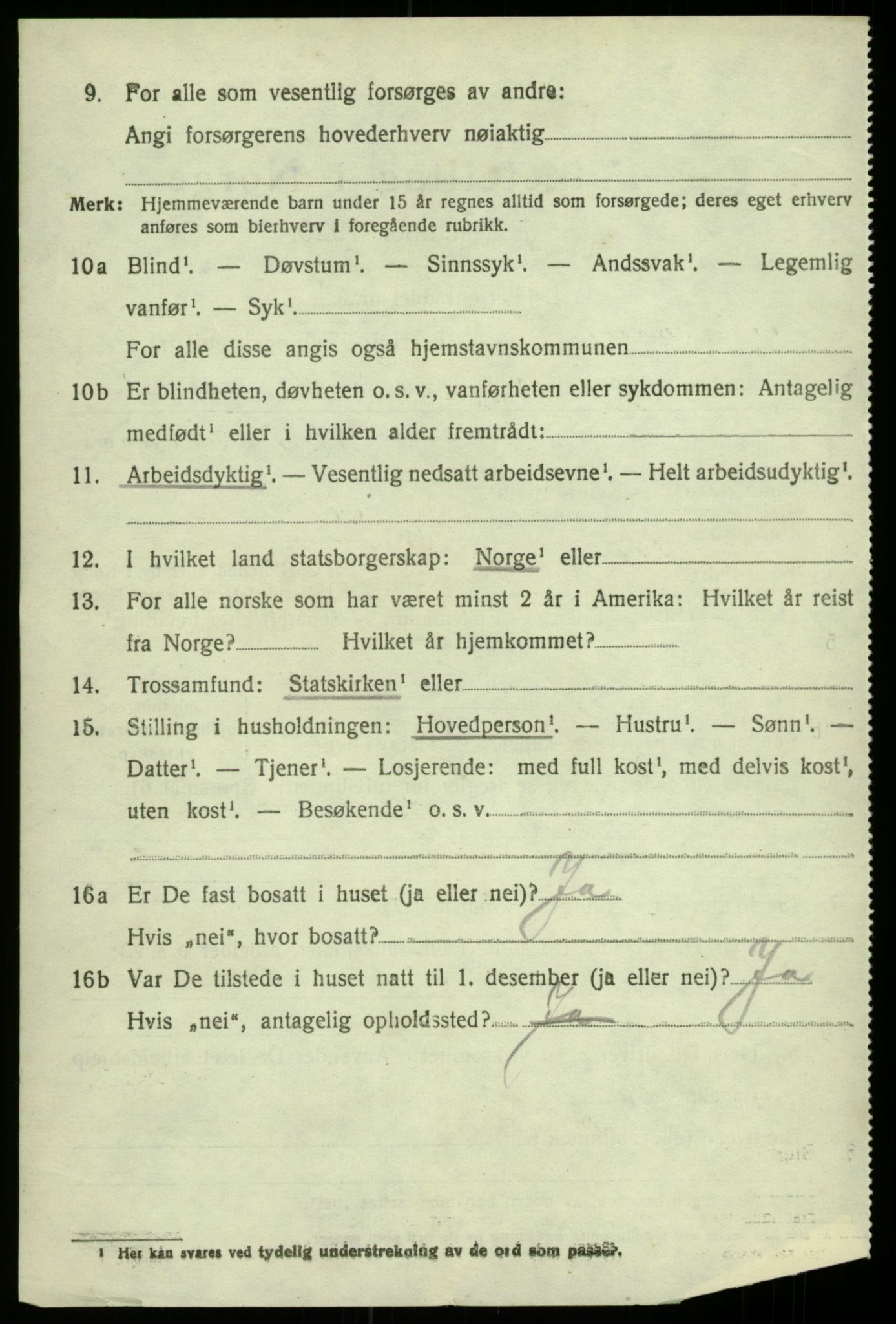 SAB, 1920 census for Ullensvang, 1920, p. 4459