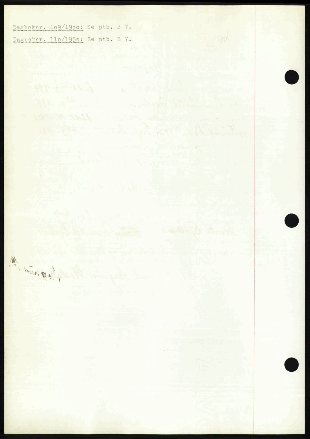 Nedenes sorenskriveri, SAK/1221-0006/G/Gb/Gba/L0062: Mortgage book no. A14, 1949-1950, Diary no: : 109/1950