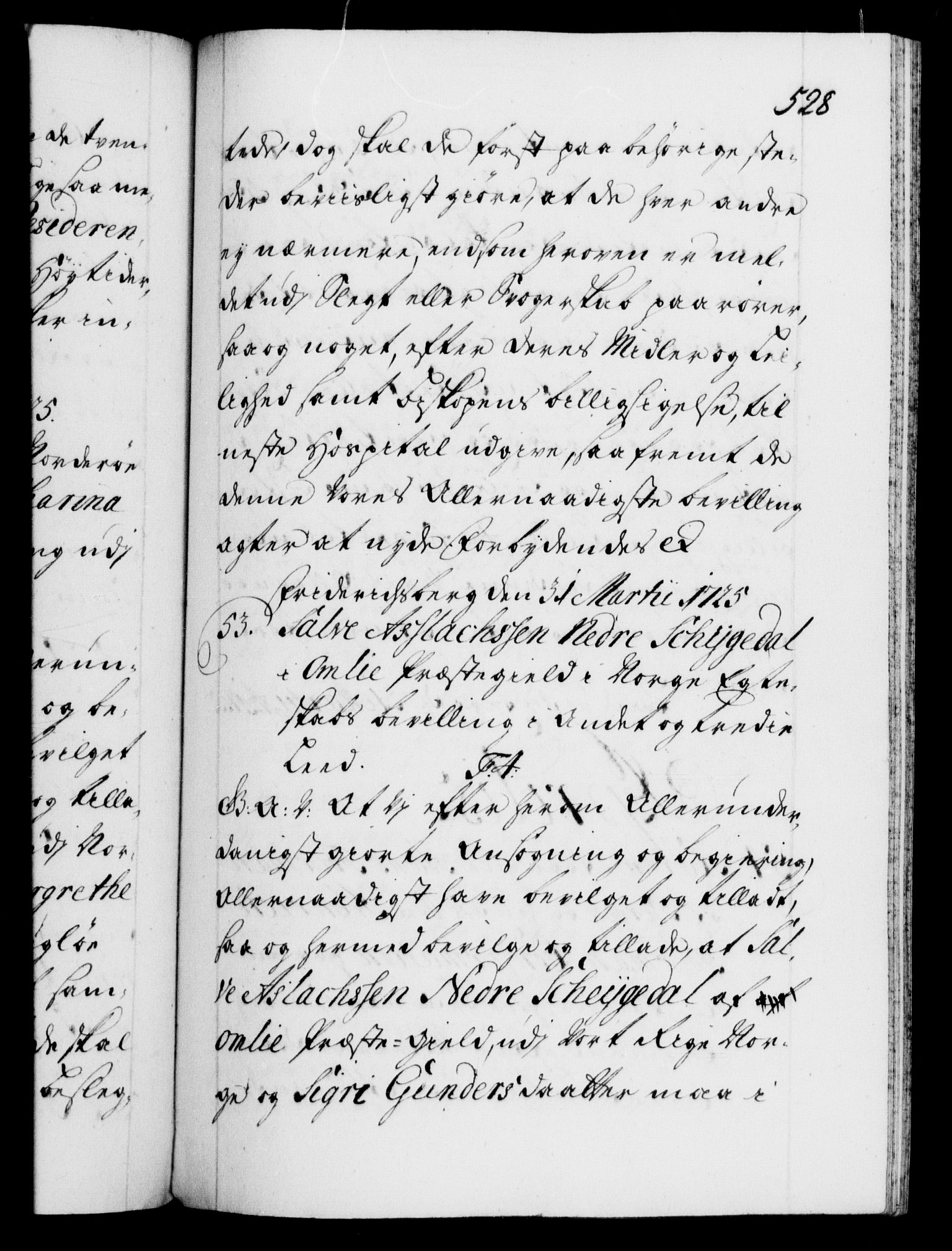 Danske Kanselli 1572-1799, AV/RA-EA-3023/F/Fc/Fca/Fcaa/L0024: Norske registre, 1723-1725, p. 528a