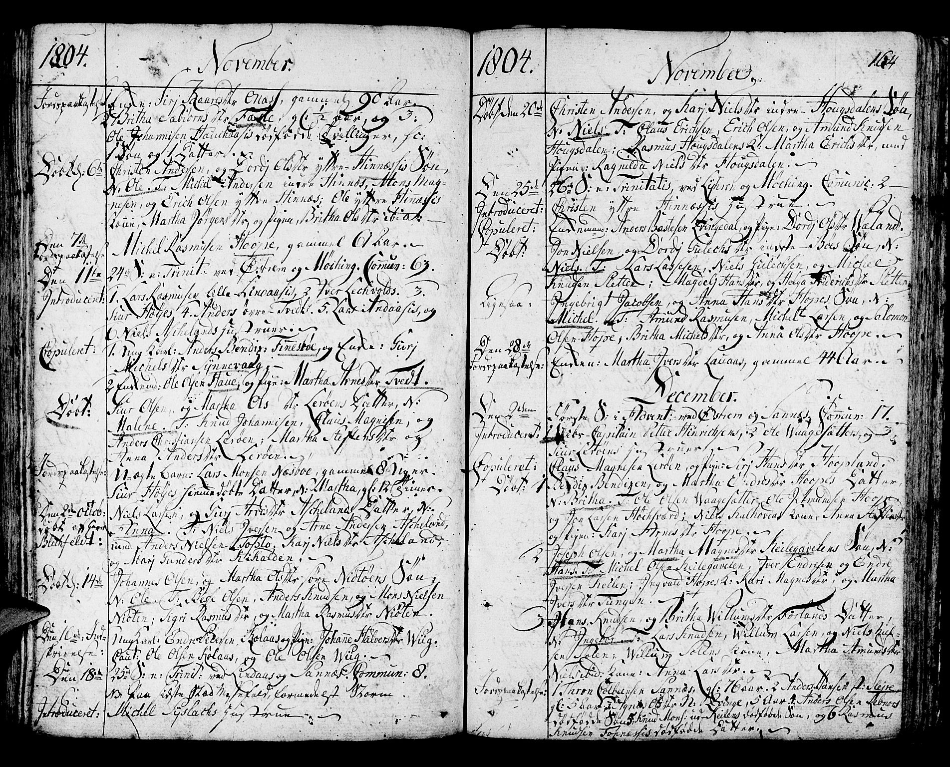 Lindås Sokneprestembete, AV/SAB-A-76701/H/Haa/Haaa/L0005: Parish register (official) no. A 5, 1791-1813, p. 164