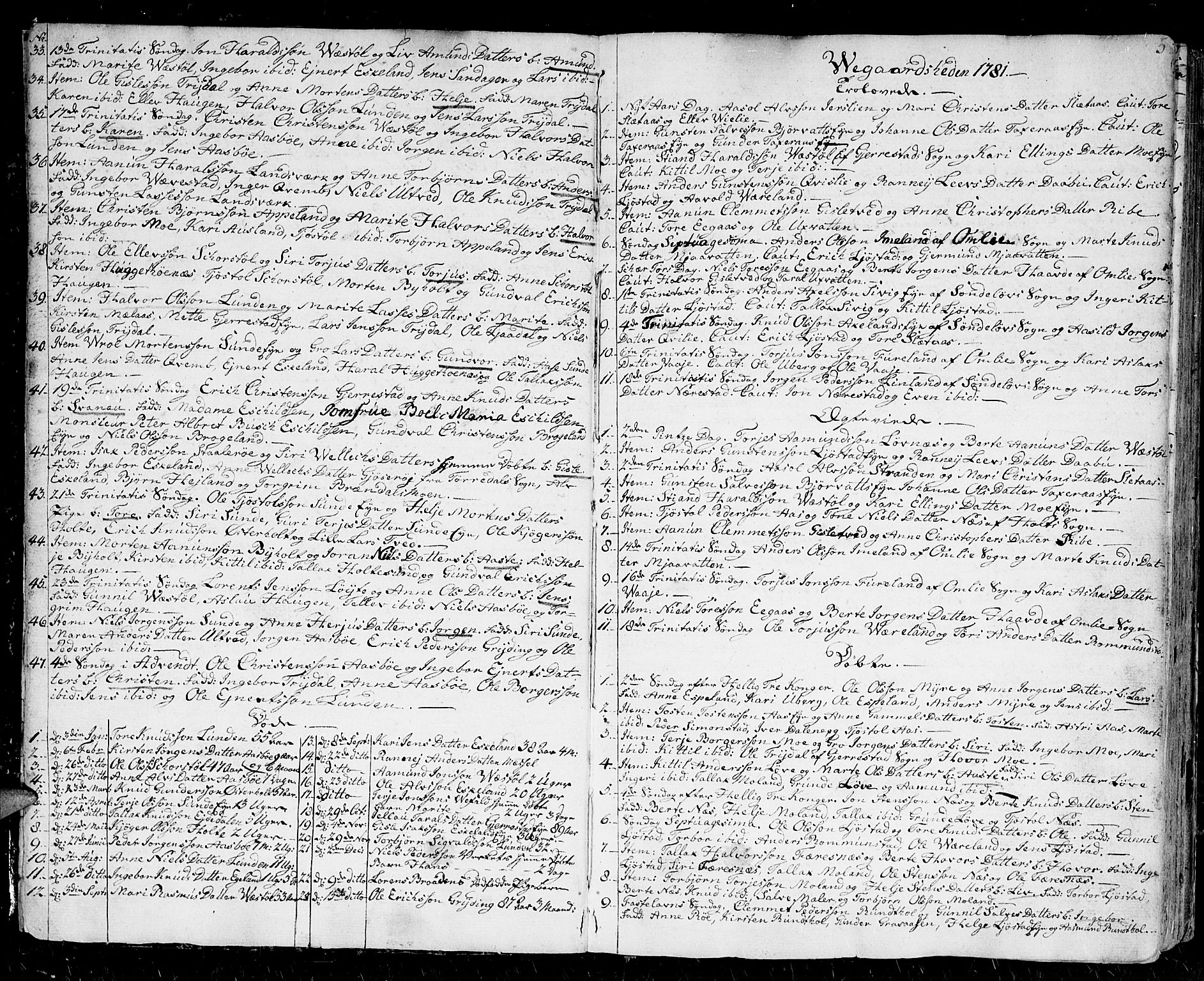 Gjerstad sokneprestkontor, SAK/1111-0014/F/Fa/Faa/L0003: Parish register (official) no. A 3, 1780-1815, p. 5