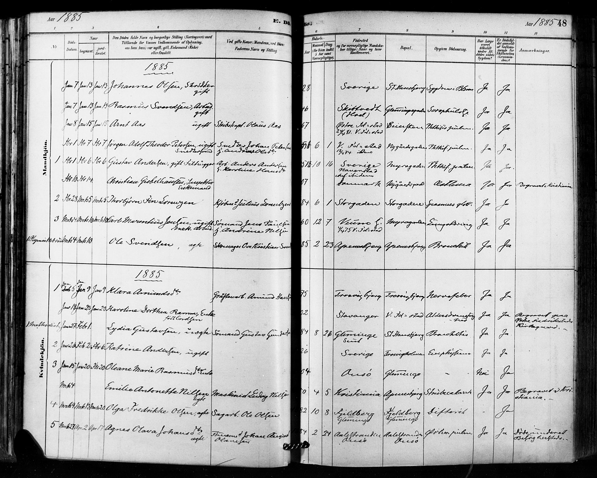 Fredrikstad domkirkes prestekontor Kirkebøker, SAO/A-10906/F/Fa/L0003: Parish register (official) no. 3, 1878-1904, p. 48