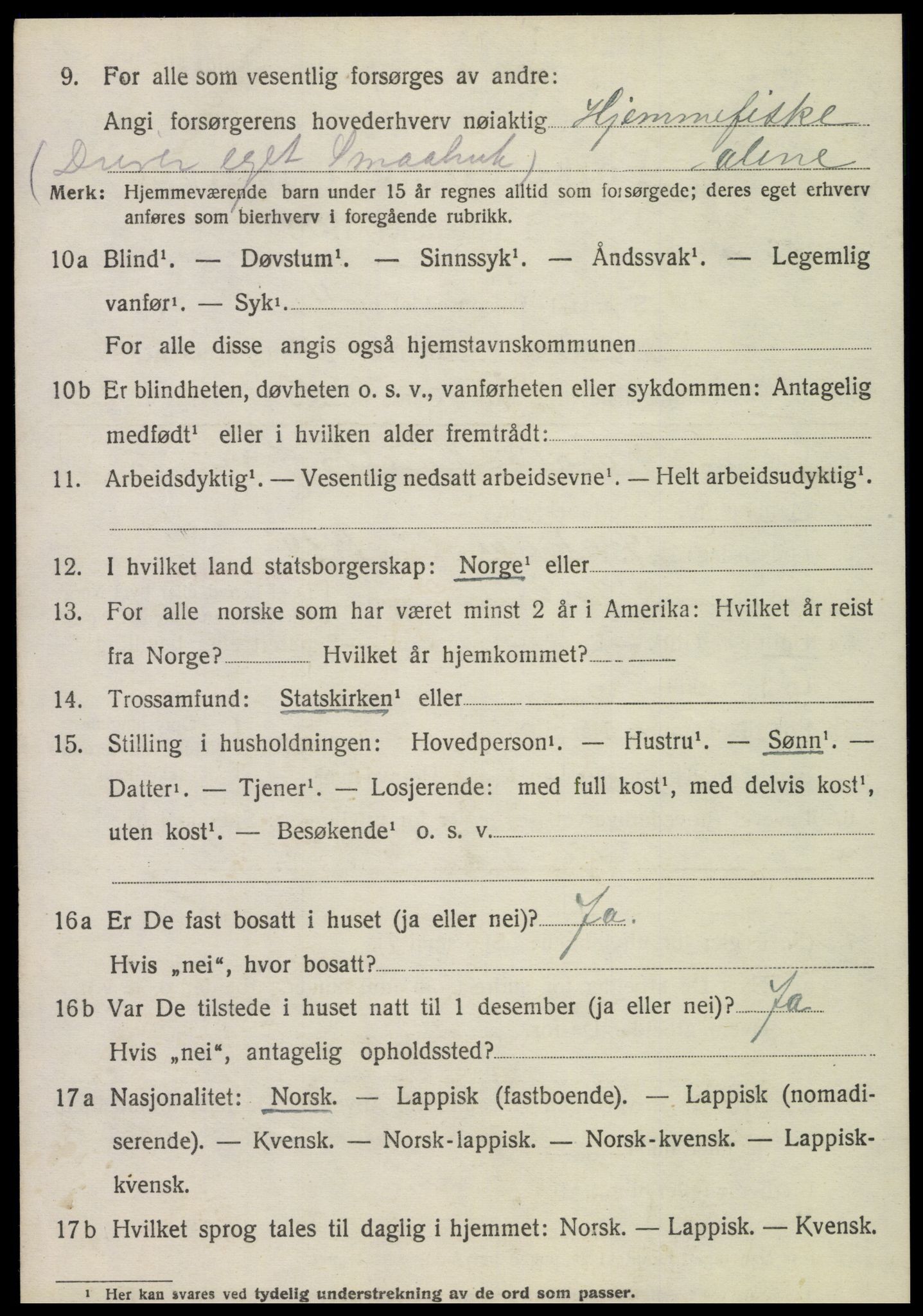 SAT, 1920 census for Sparbu, 1920, p. 1018