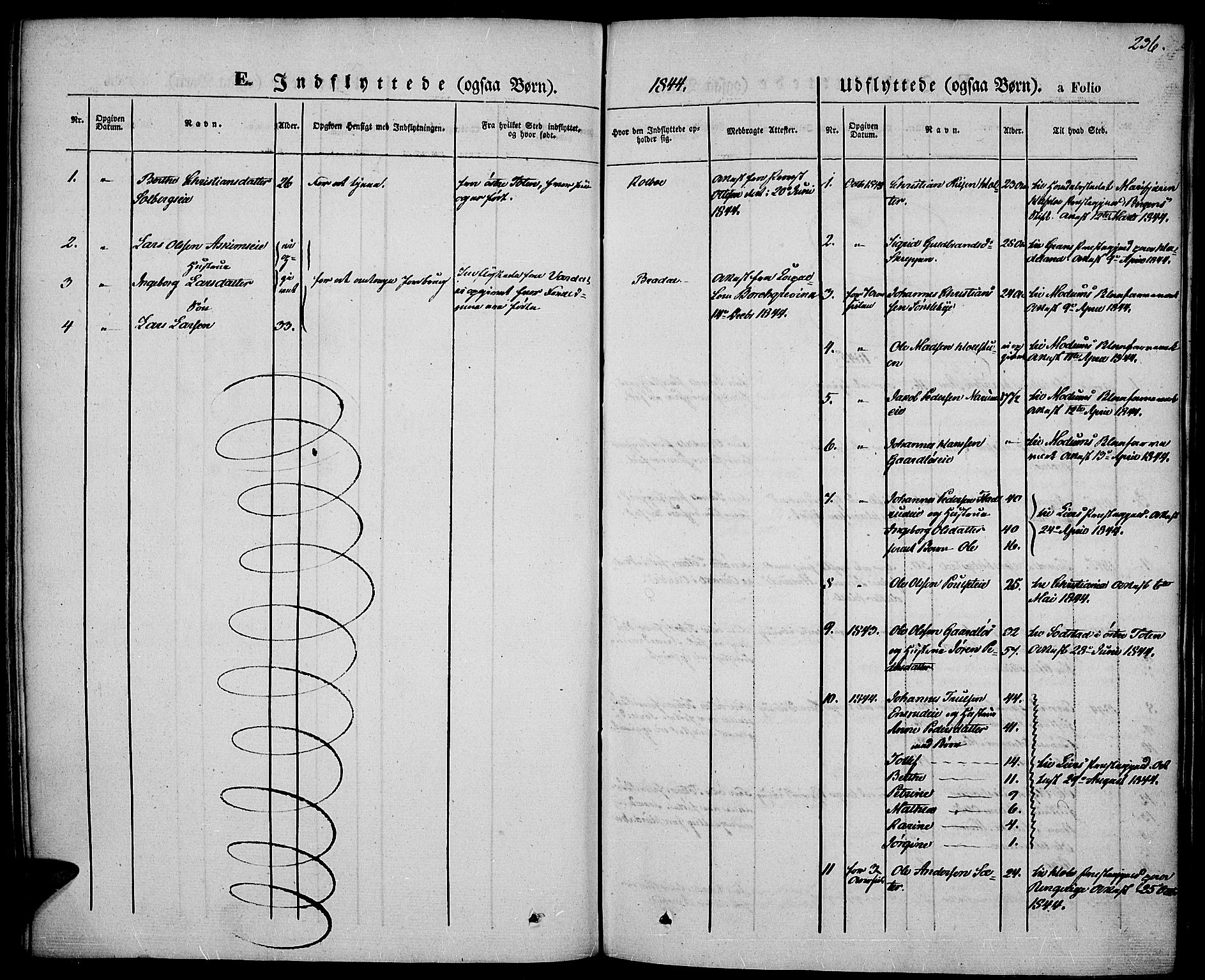 Vestre Toten prestekontor, AV/SAH-PREST-108/H/Ha/Haa/L0004: Parish register (official) no. 4, 1844-1849, p. 236