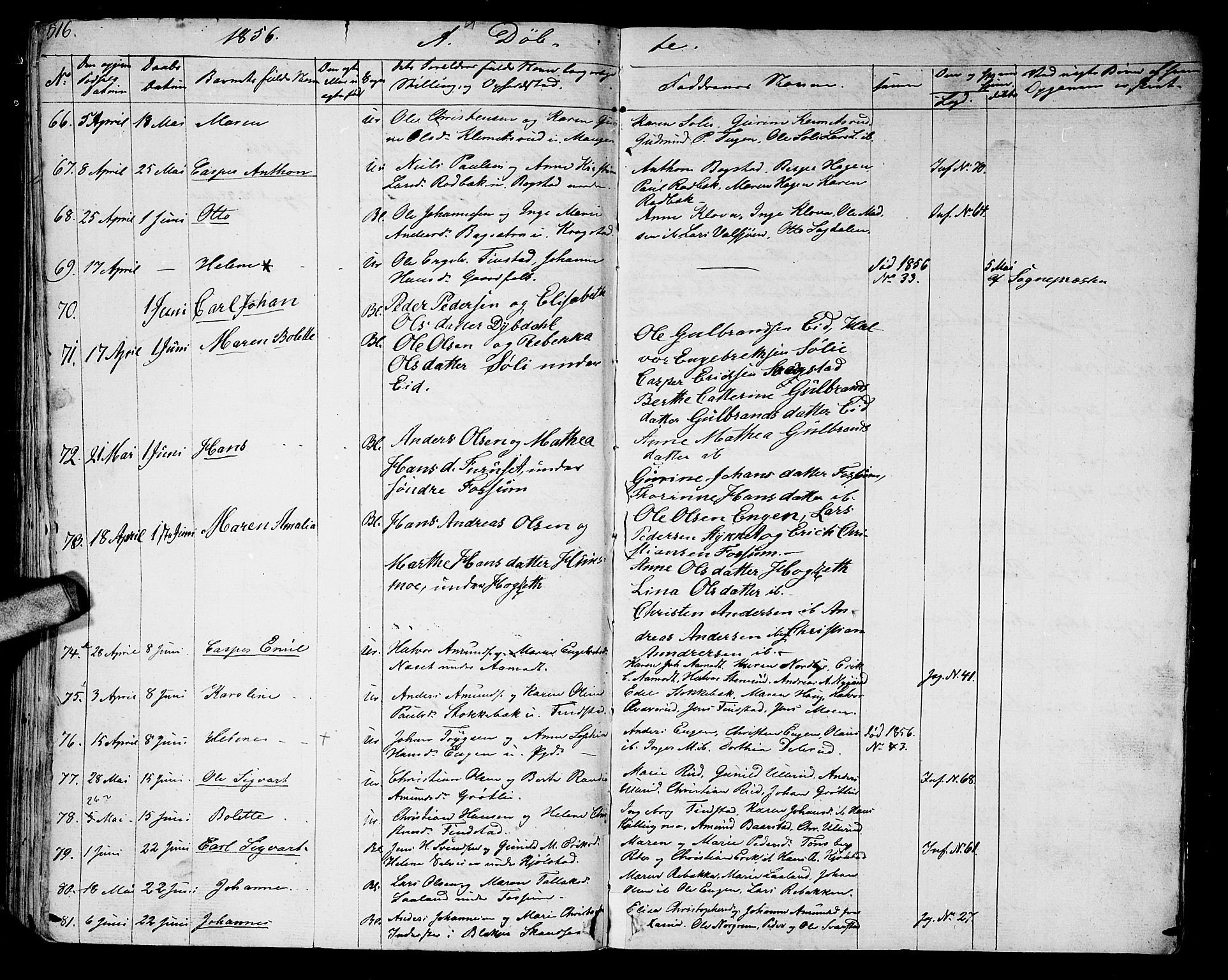 Aurskog prestekontor Kirkebøker, AV/SAO-A-10304a/G/Ga/L0002: Parish register (copy) no. I 2, 1829-1857, p. 516