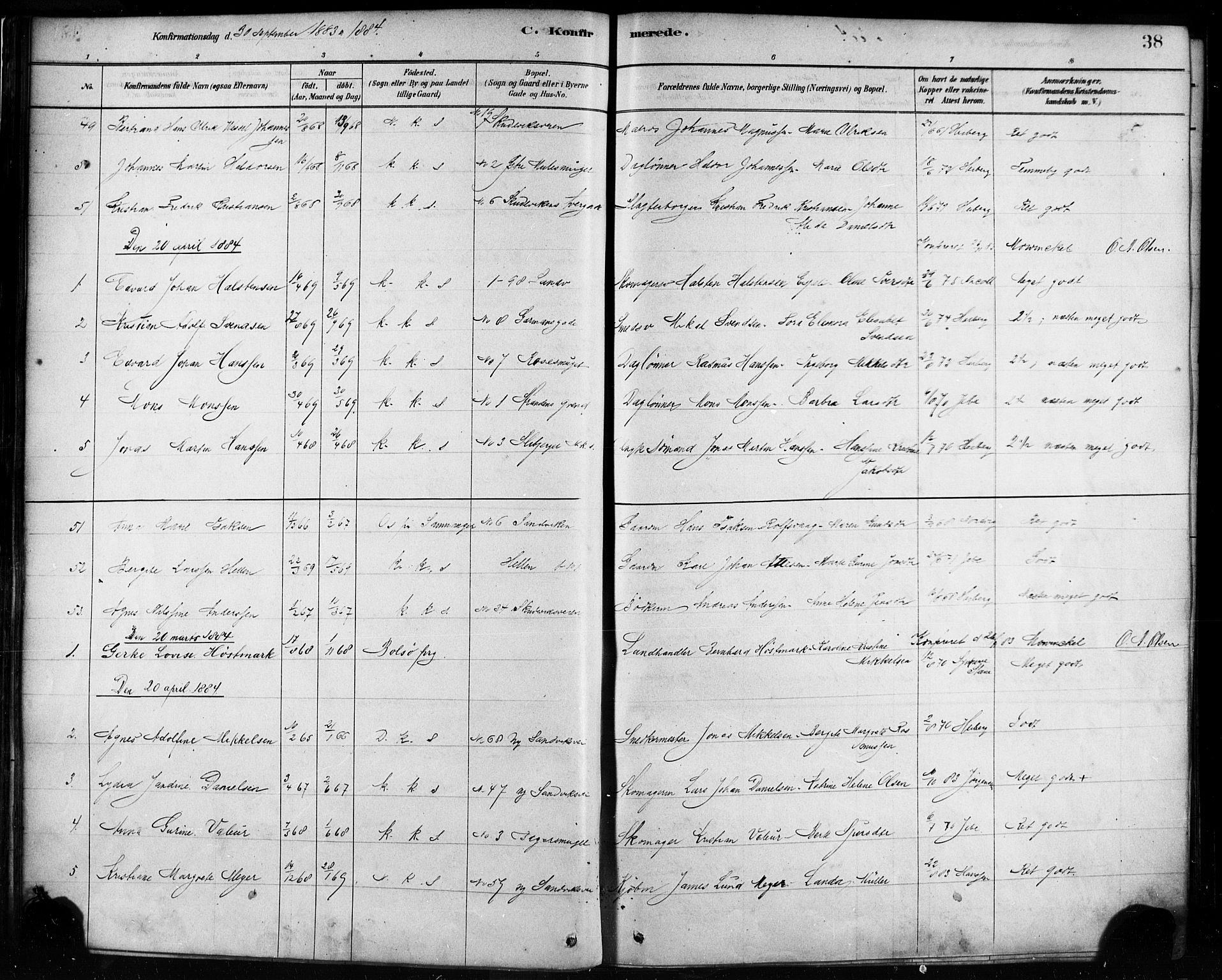 Sandviken Sokneprestembete, SAB/A-77601/H/Ha/L0002: Parish register (official) no. A 2, 1878-1896, p. 38