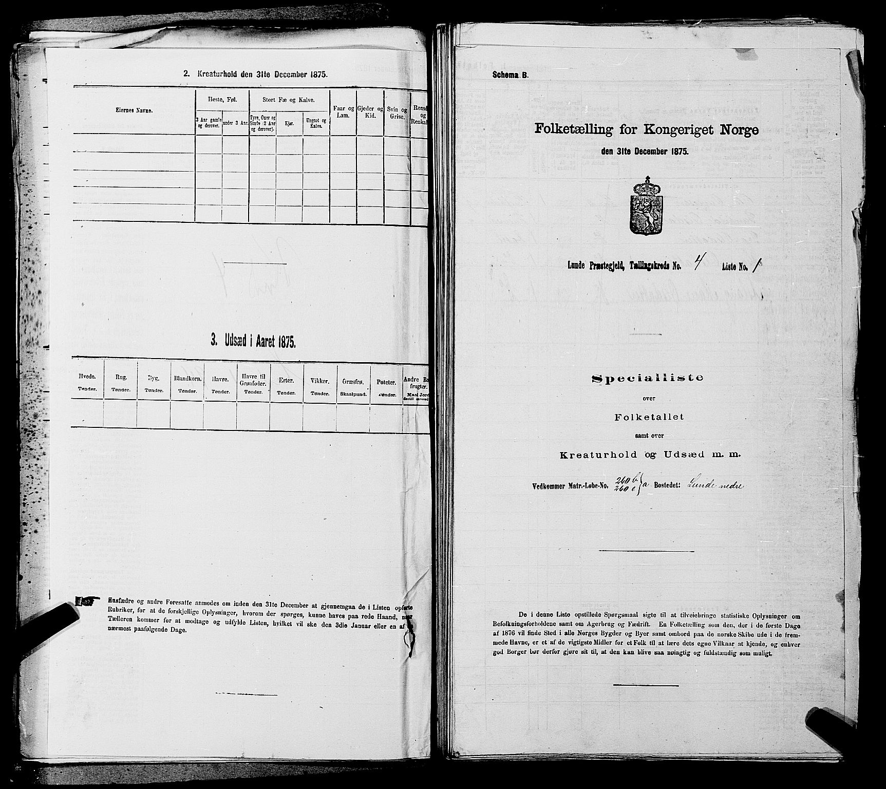 SAKO, 1875 census for 0820P Lunde, 1875, p. 461