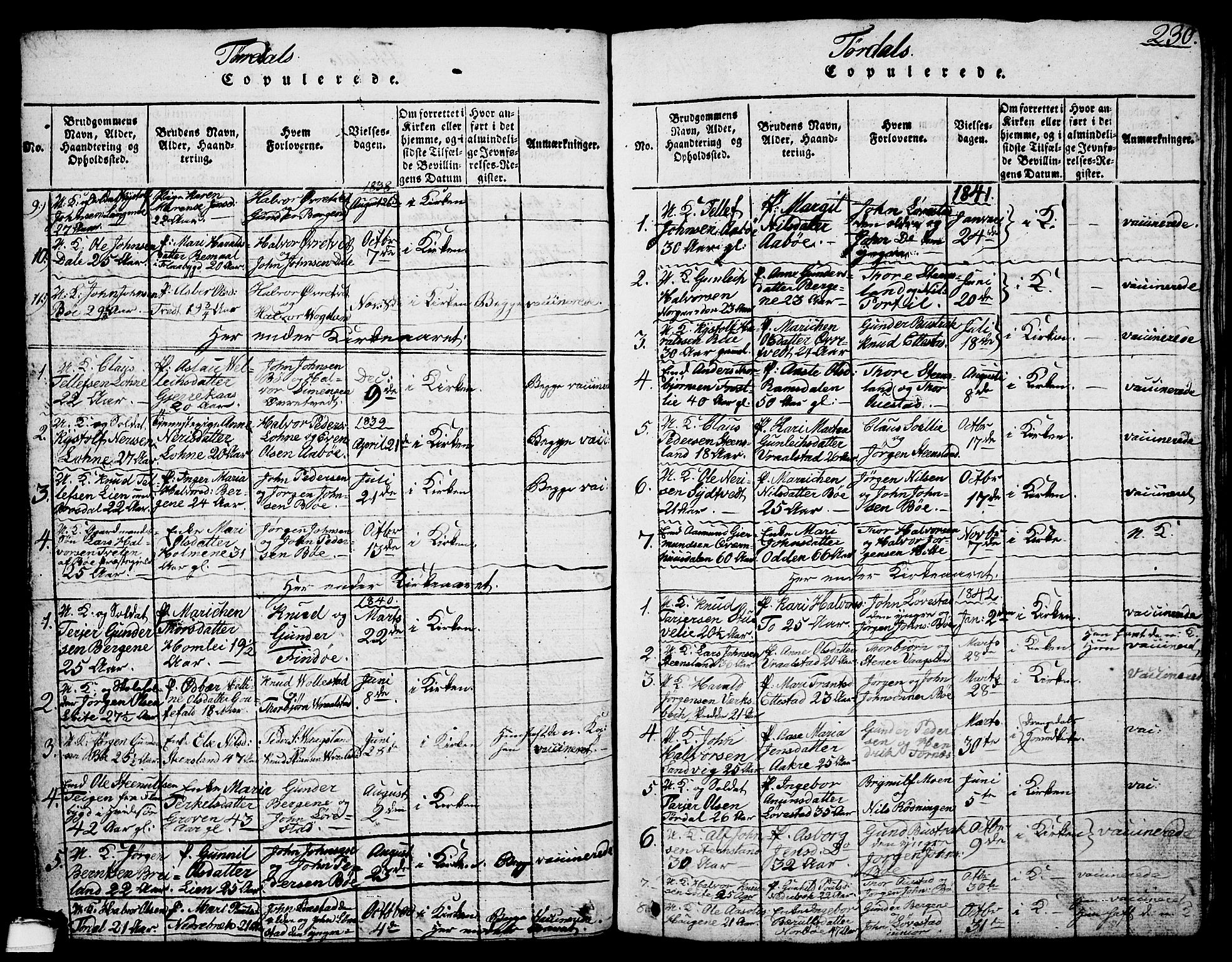 Drangedal kirkebøker, SAKO/A-258/G/Ga/L0001: Parish register (copy) no. I 1 /2, 1814-1856, p. 230