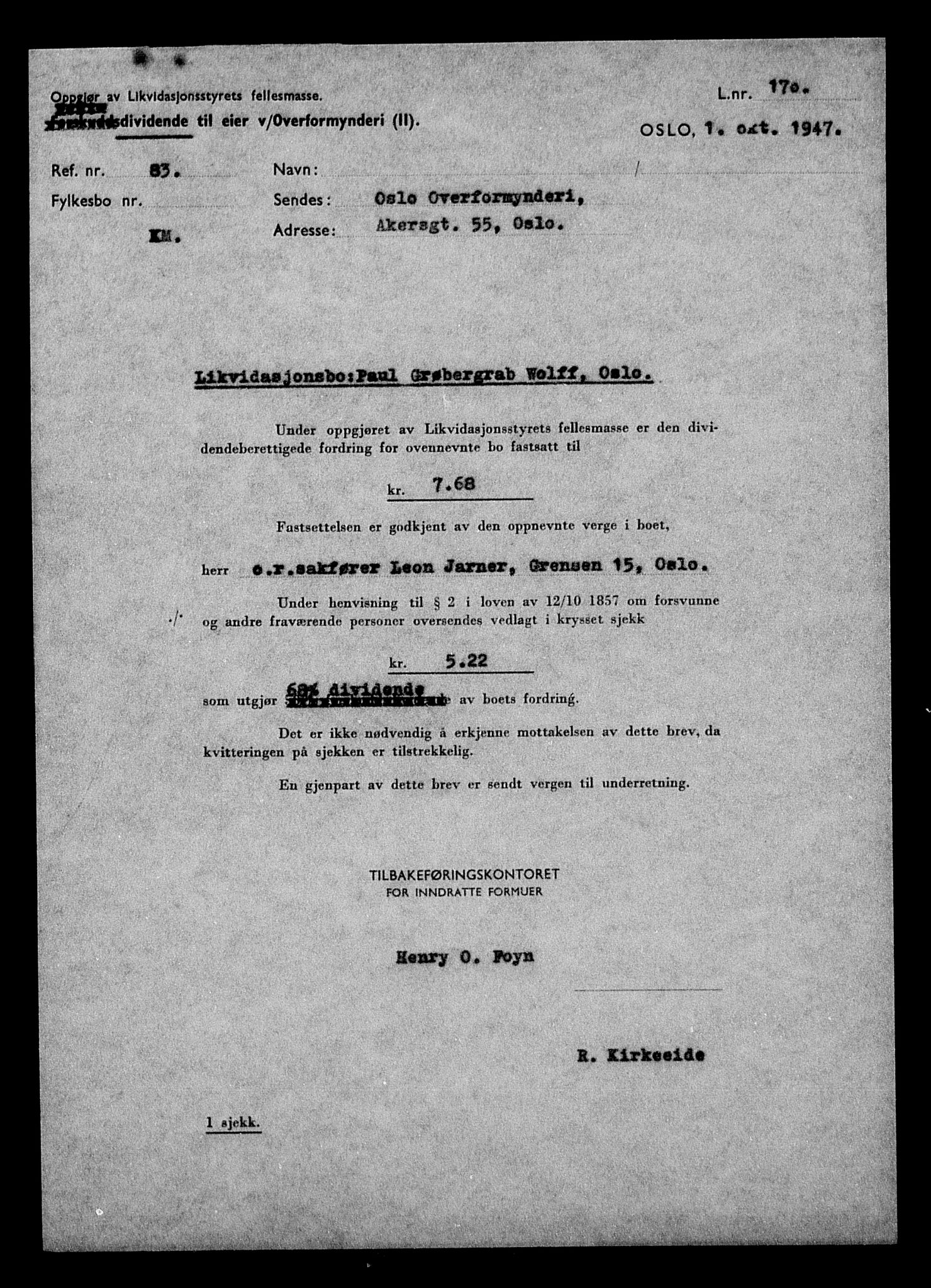 Justisdepartementet, Tilbakeføringskontoret for inndratte formuer, RA/S-1564/H/Hc/Hcc/L0986: --, 1945-1947, p. 610