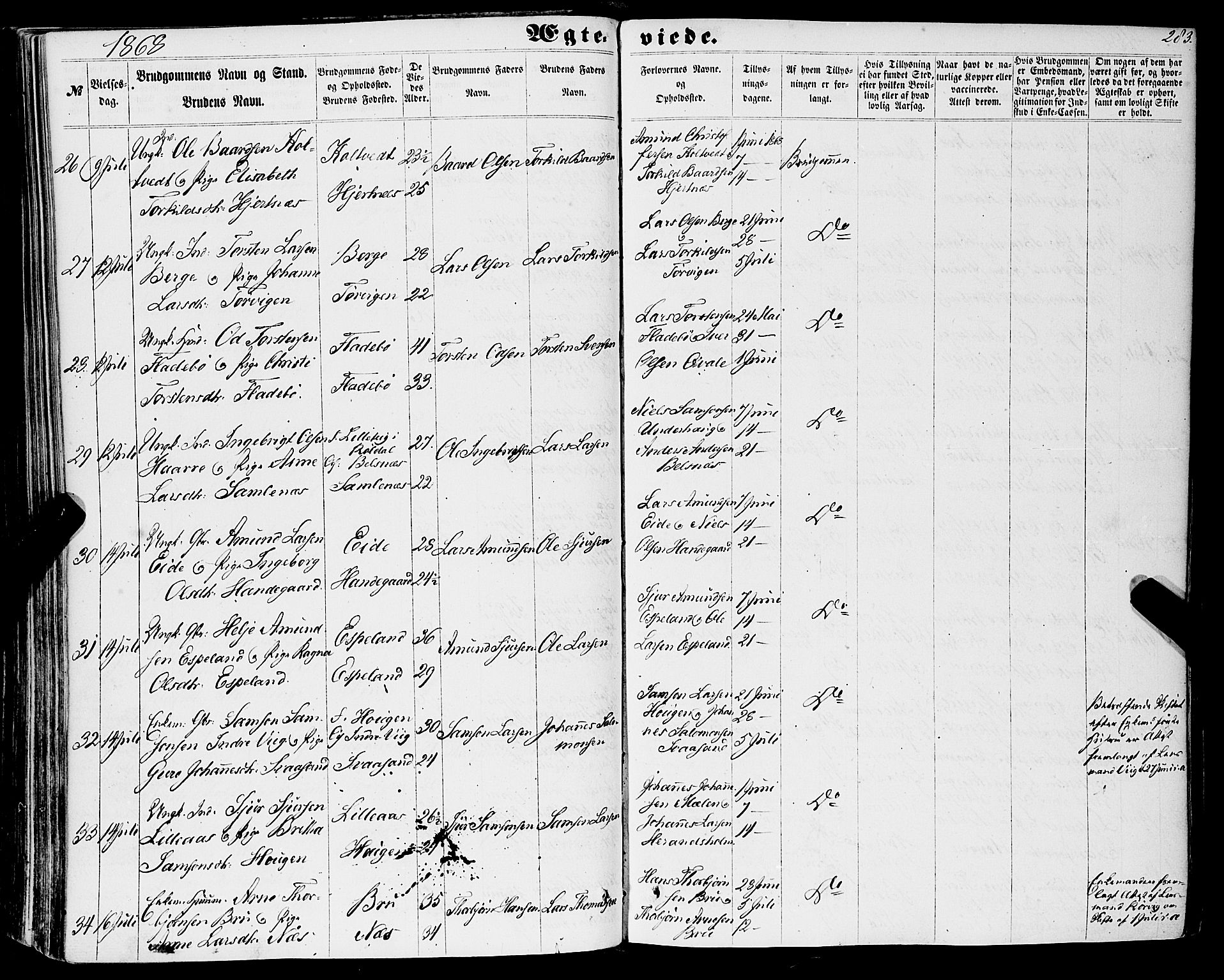 Strandebarm sokneprestembete, AV/SAB-A-78401/H/Haa: Parish register (official) no. A 8, 1858-1872, p. 283