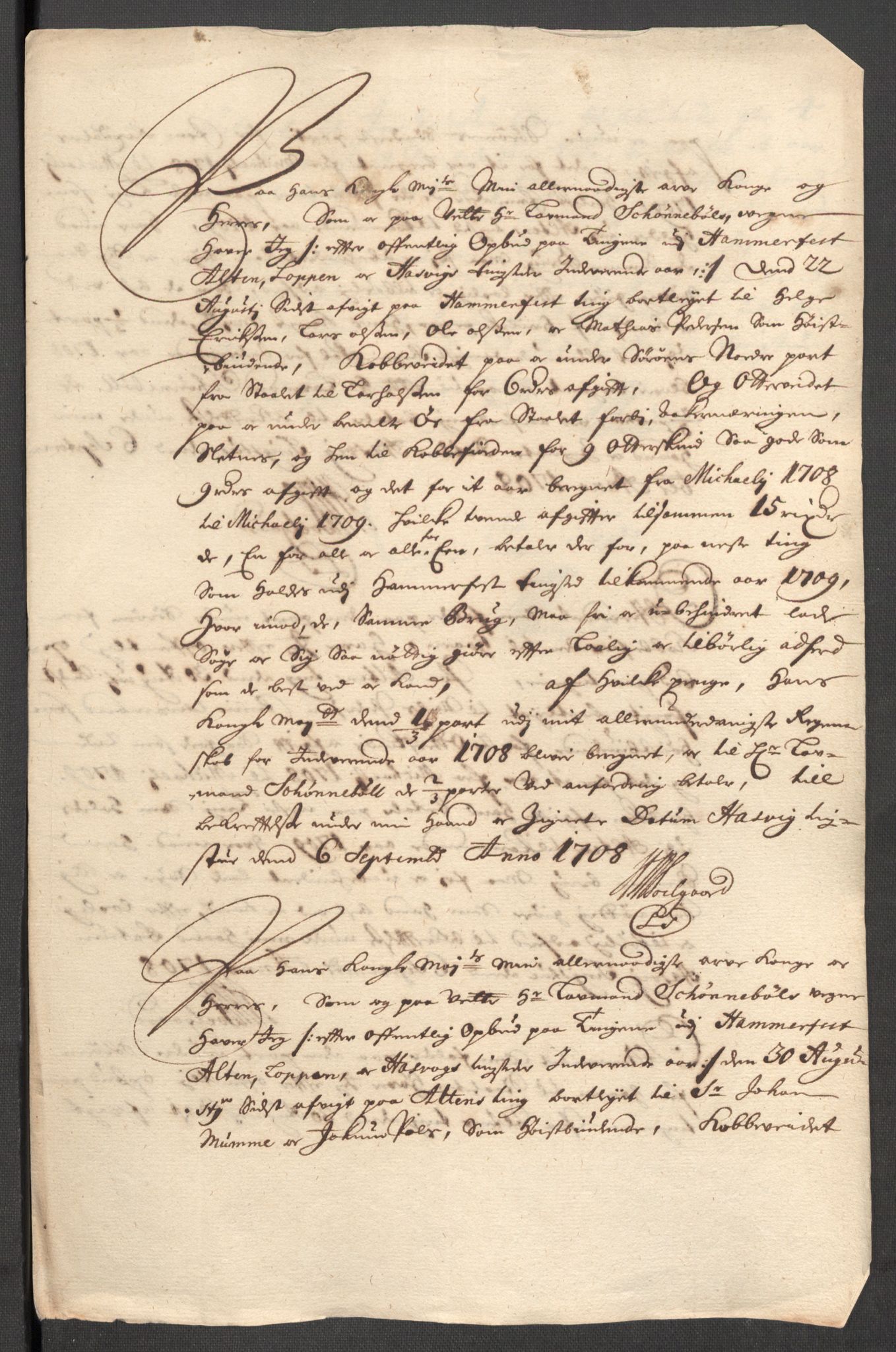 Rentekammeret inntil 1814, Reviderte regnskaper, Fogderegnskap, AV/RA-EA-4092/R69/L4854: Fogderegnskap Finnmark/Vardøhus, 1707-1708, p. 158