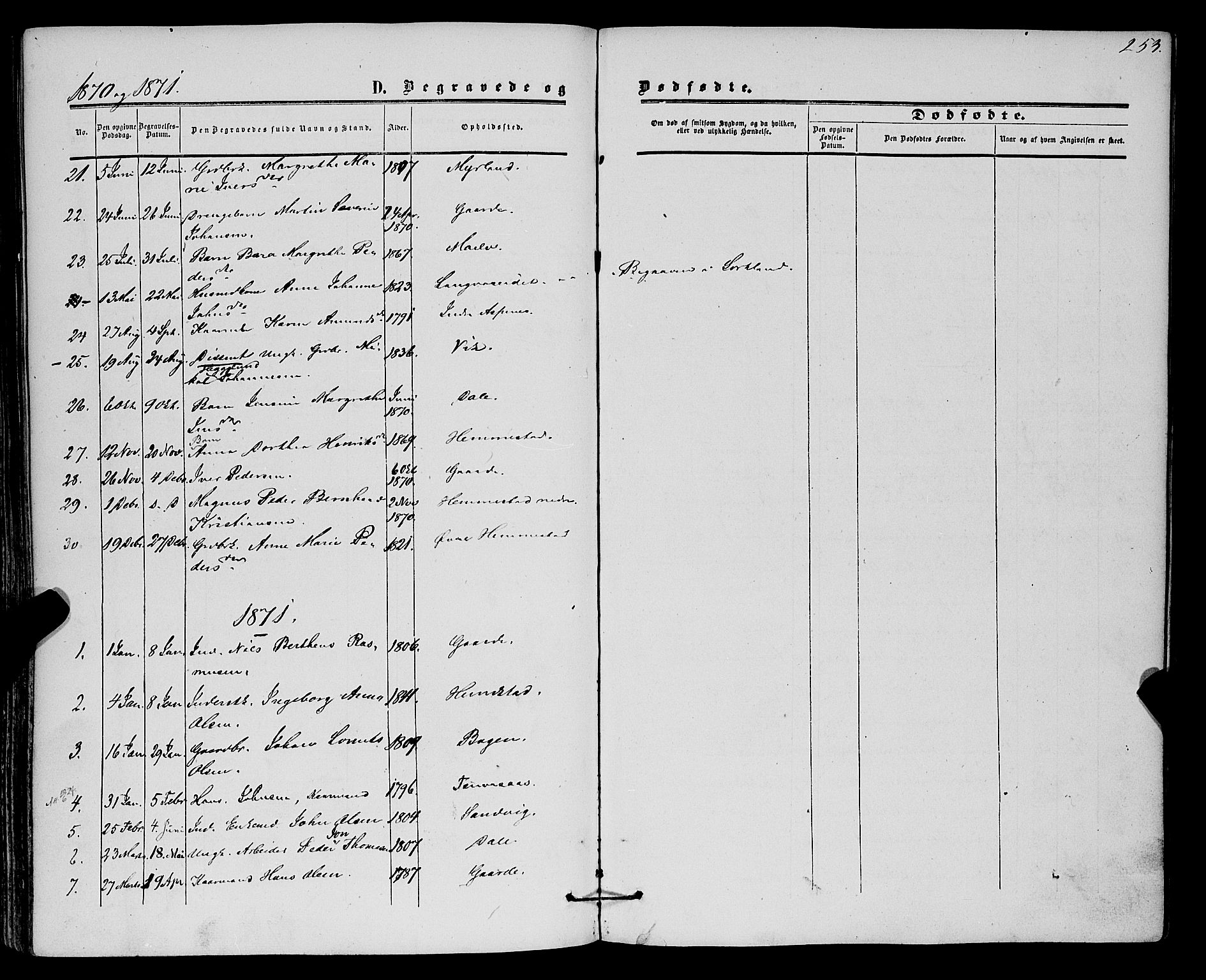 Kvæfjord sokneprestkontor, SATØ/S-1323/G/Ga/Gaa/L0004kirke: Parish register (official) no. 4, 1857-1877, p. 253