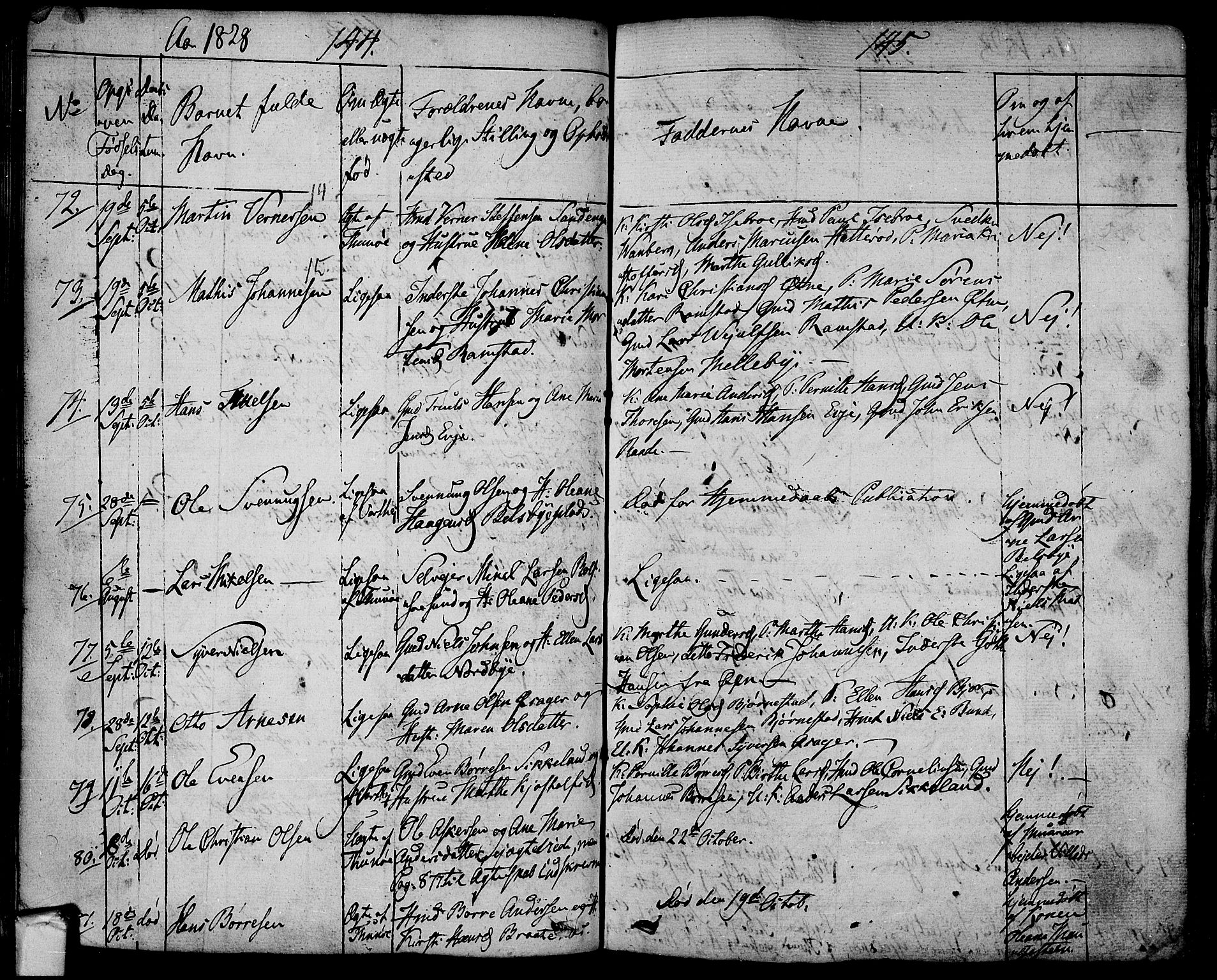 Tune prestekontor Kirkebøker, SAO/A-2007/F/Fa/L0006: Parish register (official) no. 6, 1823-1831, p. 144-145