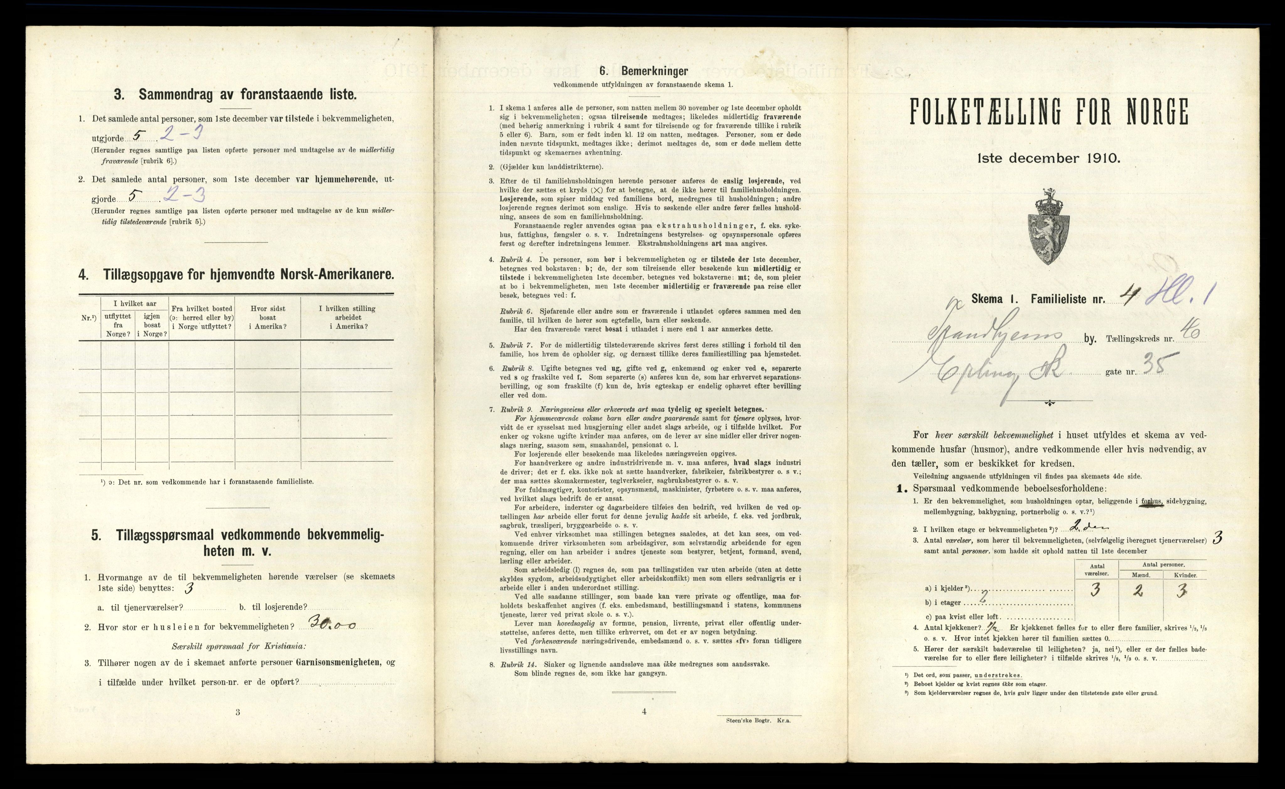 RA, 1910 census for Trondheim, 1910, p. 10475