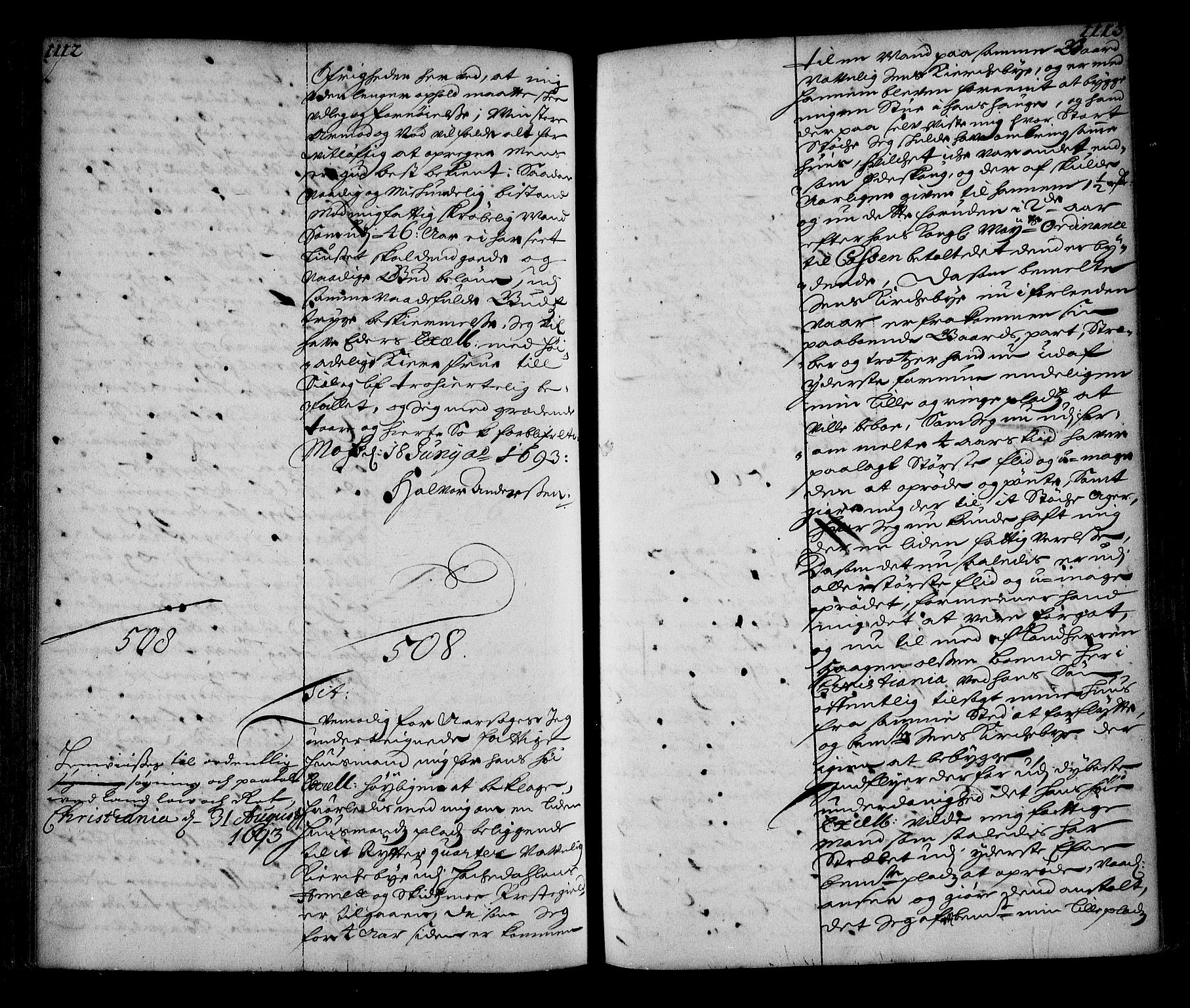 Stattholderembetet 1572-1771, AV/RA-EA-2870/Ae/L0010: Supplikasjons- og resolusjonsprotokoll, 1692-1693, p. 1112-1113
