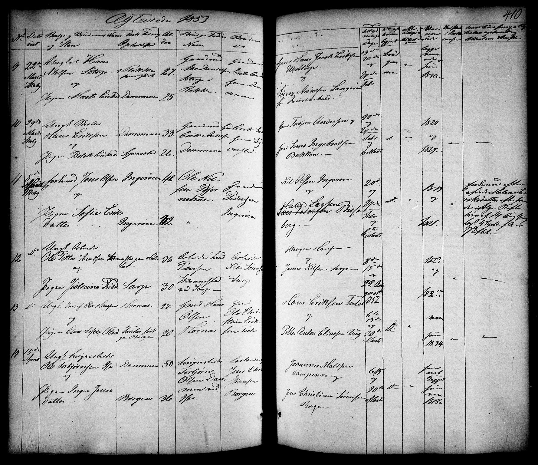 Skjeberg prestekontor Kirkebøker, AV/SAO-A-10923/F/Fa/L0006: Parish register (official) no. I 6, 1846-1858, p. 410