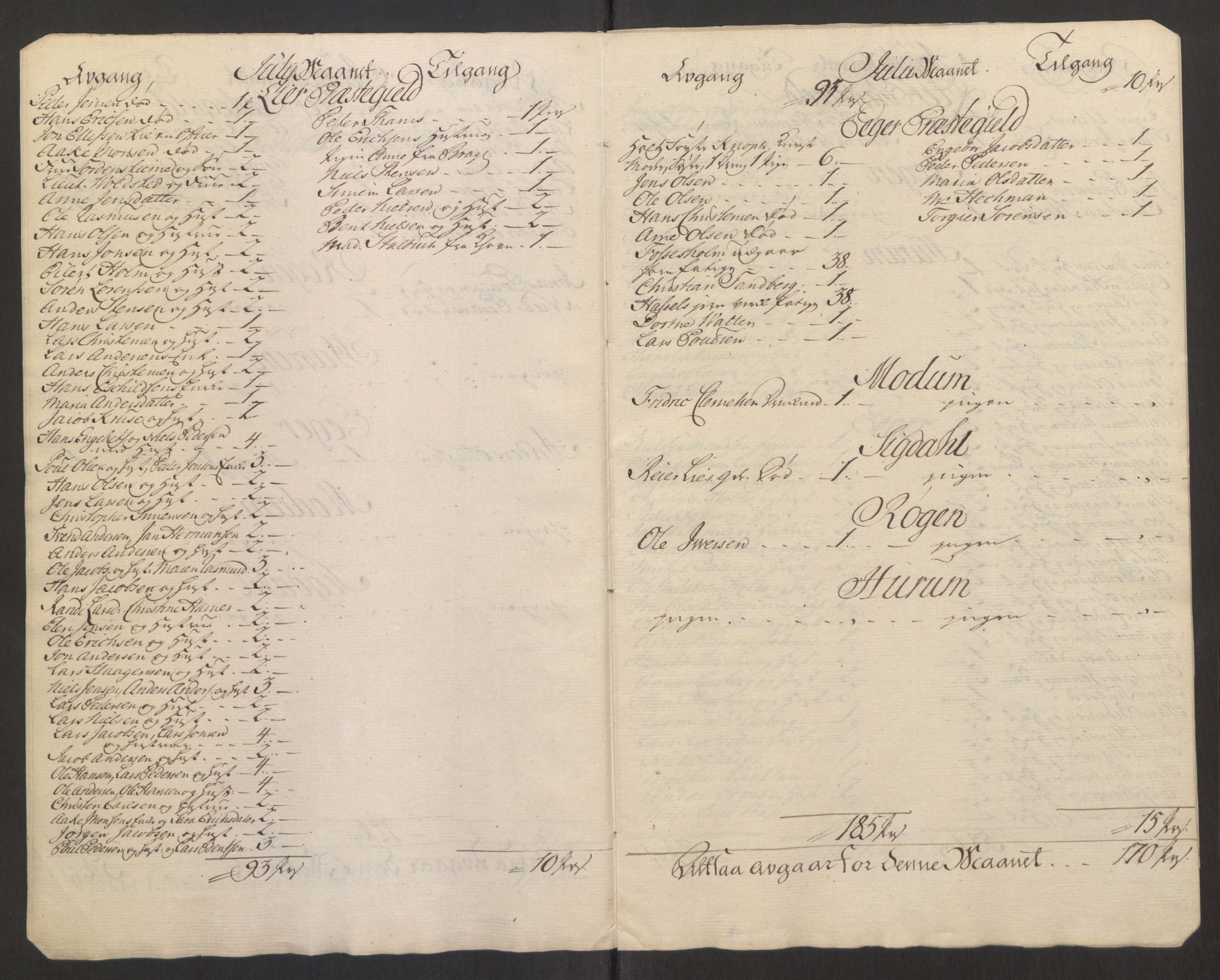 Rentekammeret inntil 1814, Reviderte regnskaper, Fogderegnskap, AV/RA-EA-4092/R31/L1834: Ekstraskatten Hurum, Røyken, Eiker, Lier og Buskerud, 1765, p. 460