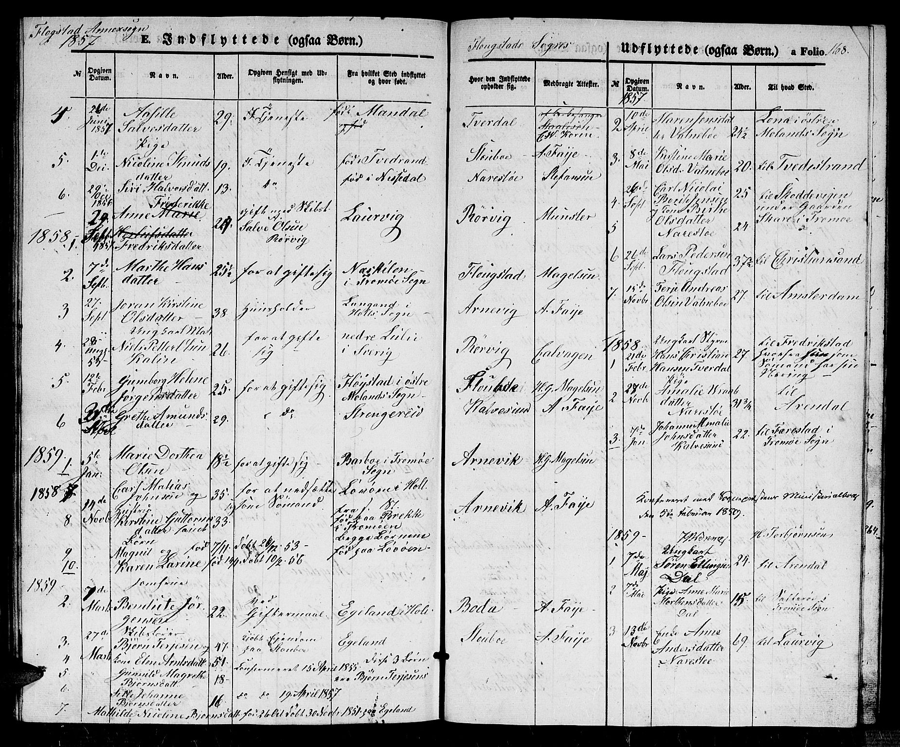 Dypvåg sokneprestkontor, SAK/1111-0007/F/Fb/Fbb/L0002: Parish register (copy) no. B 2, 1851-1871, p. 168