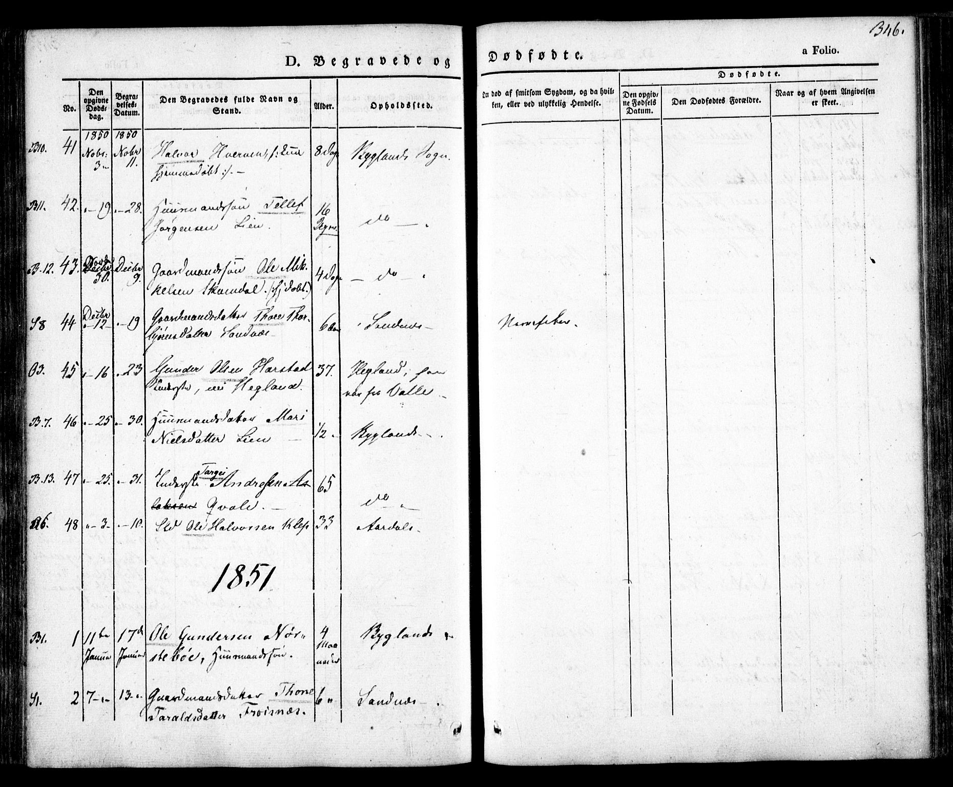Bygland sokneprestkontor, SAK/1111-0006/F/Fa/Fab/L0004: Parish register (official) no. A 4, 1842-1858, p. 346