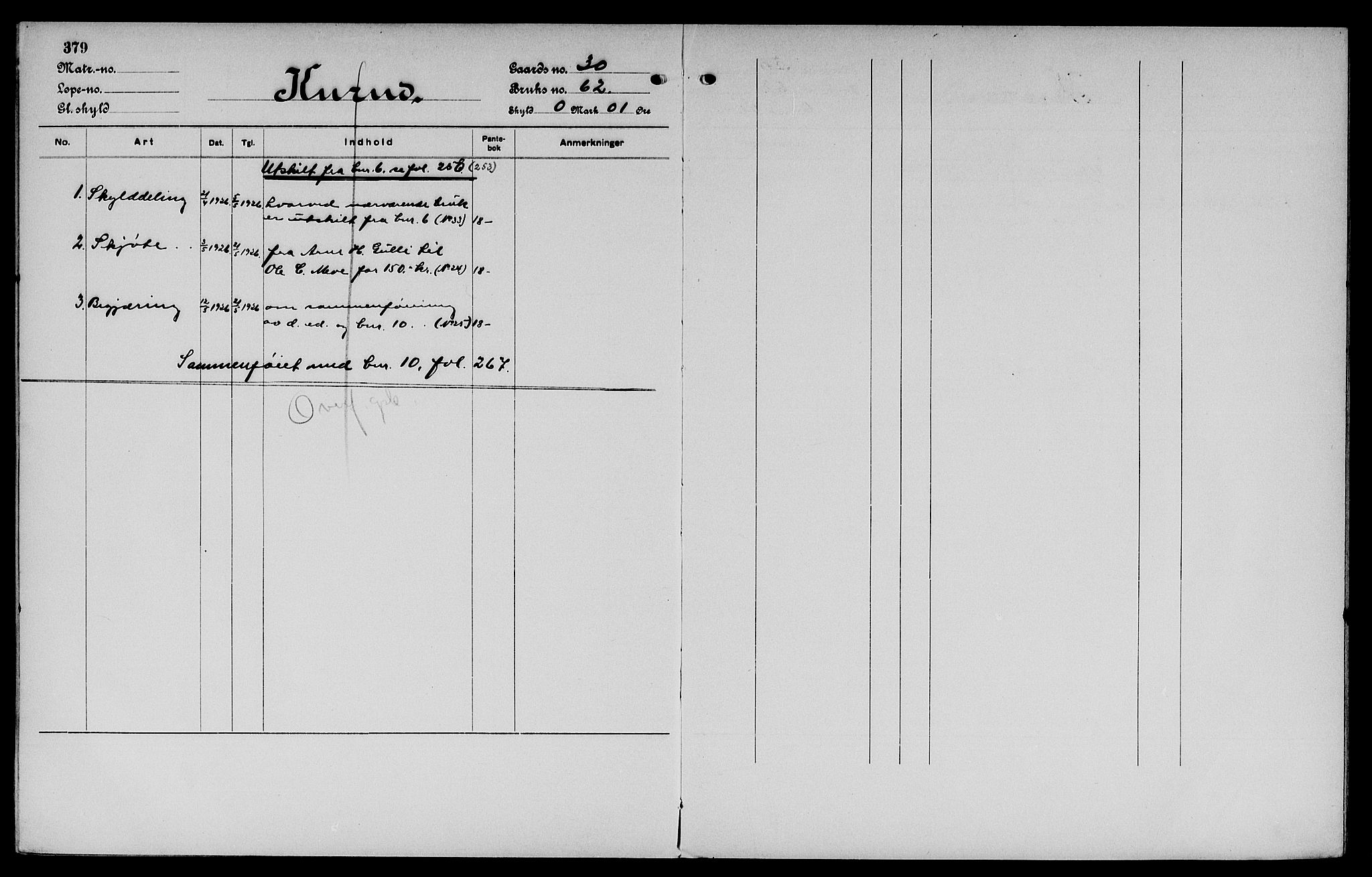 Vinger og Odal sorenskriveri, SAH/TING-022/H/Ha/Hac/Hacc/L0005: Mortgage register no. 3.5, 1923, p. 379