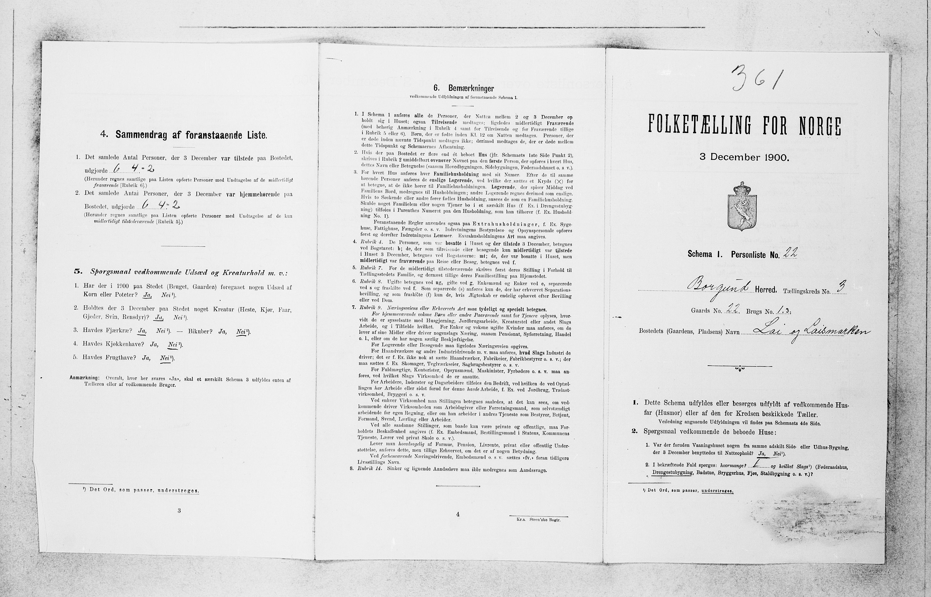 SAB, 1900 census for Borgund, 1900, p. 184