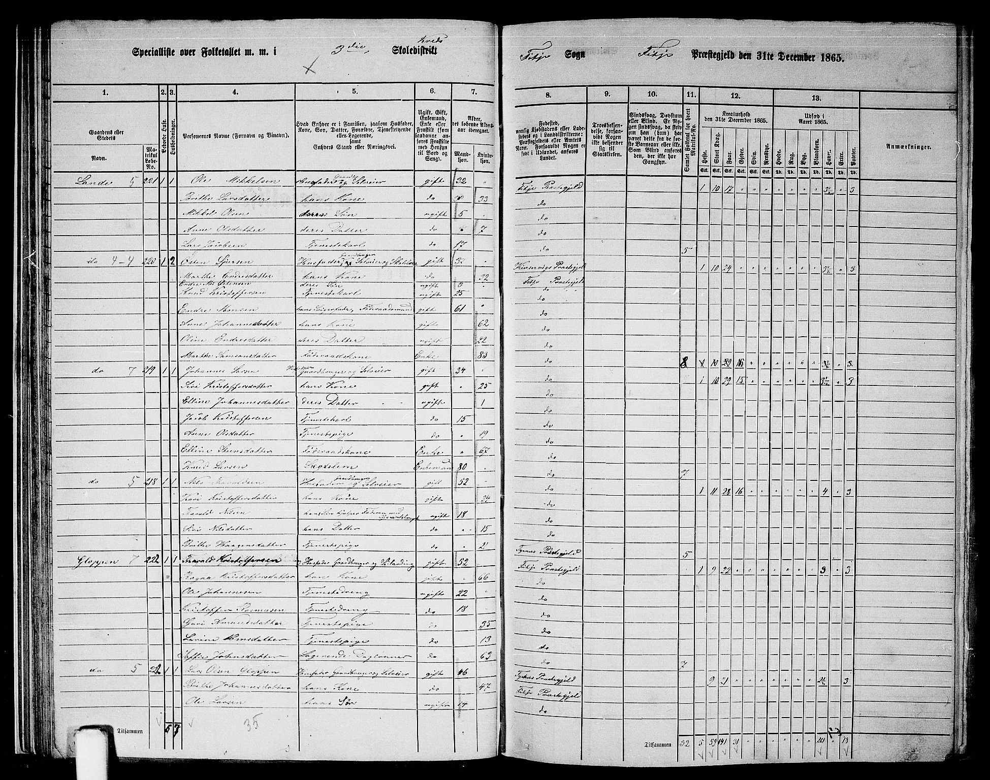 RA, 1865 census for Fitjar, 1865, p. 35