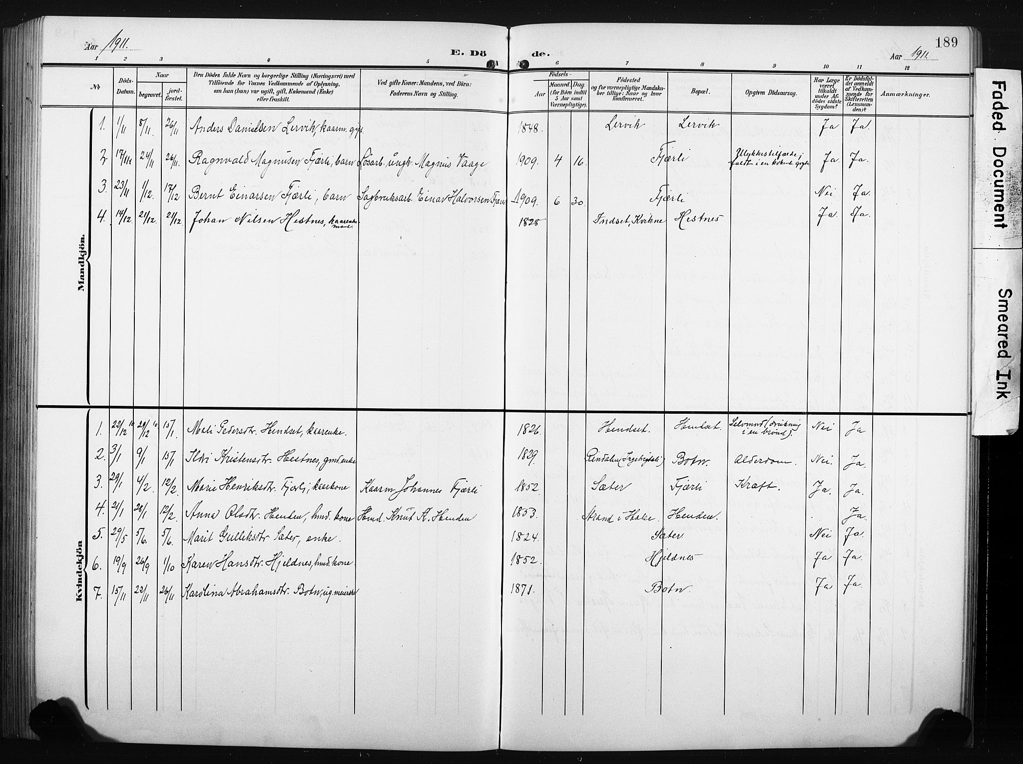 Ministerialprotokoller, klokkerbøker og fødselsregistre - Møre og Romsdal, AV/SAT-A-1454/580/L0927: Parish register (copy) no. 580C02, 1904-1932, p. 189