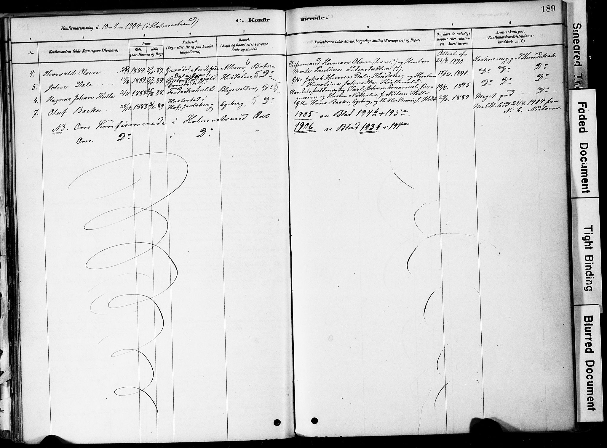 Botne kirkebøker, AV/SAKO-A-340/F/Fa/L0007: Parish register (official) no. I 7, 1878-1910, p. 189