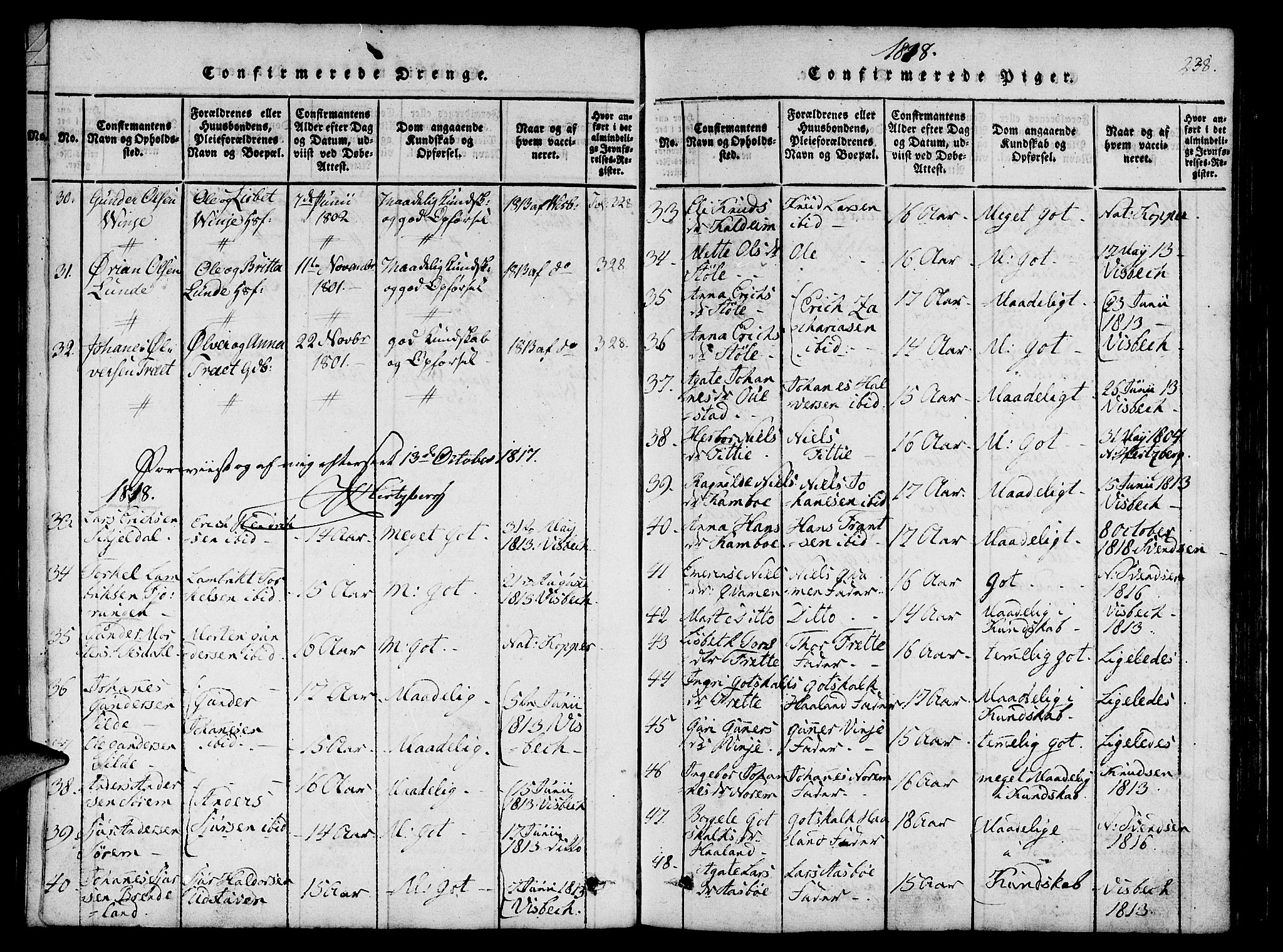 Etne sokneprestembete, SAB/A-75001/H/Haa: Parish register (official) no. A 6, 1815-1831, p. 238