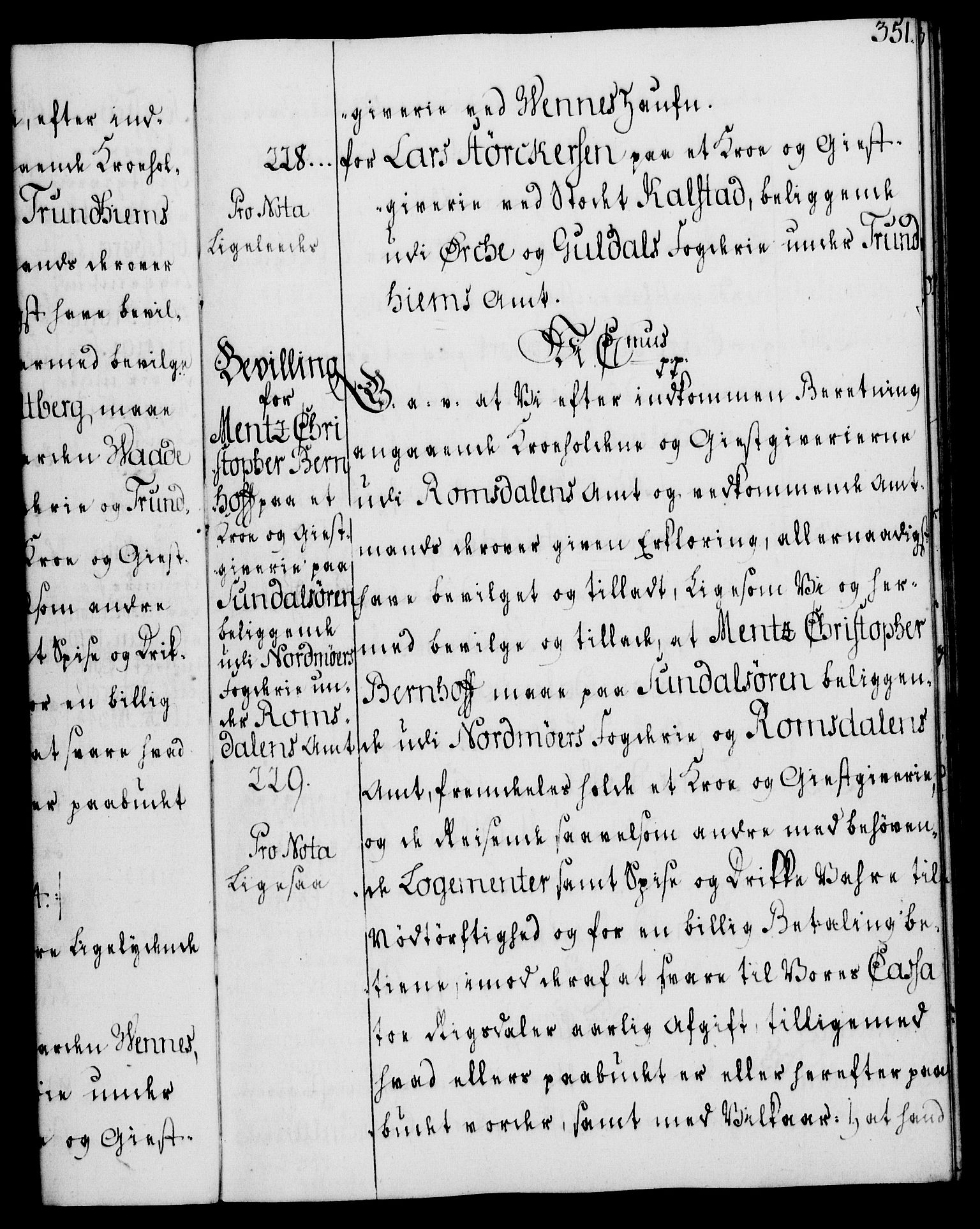 Rentekammeret, Kammerkanselliet, AV/RA-EA-3111/G/Gg/Gga/L0008: Norsk ekspedisjonsprotokoll med register (merket RK 53.8), 1768-1771, p. 351