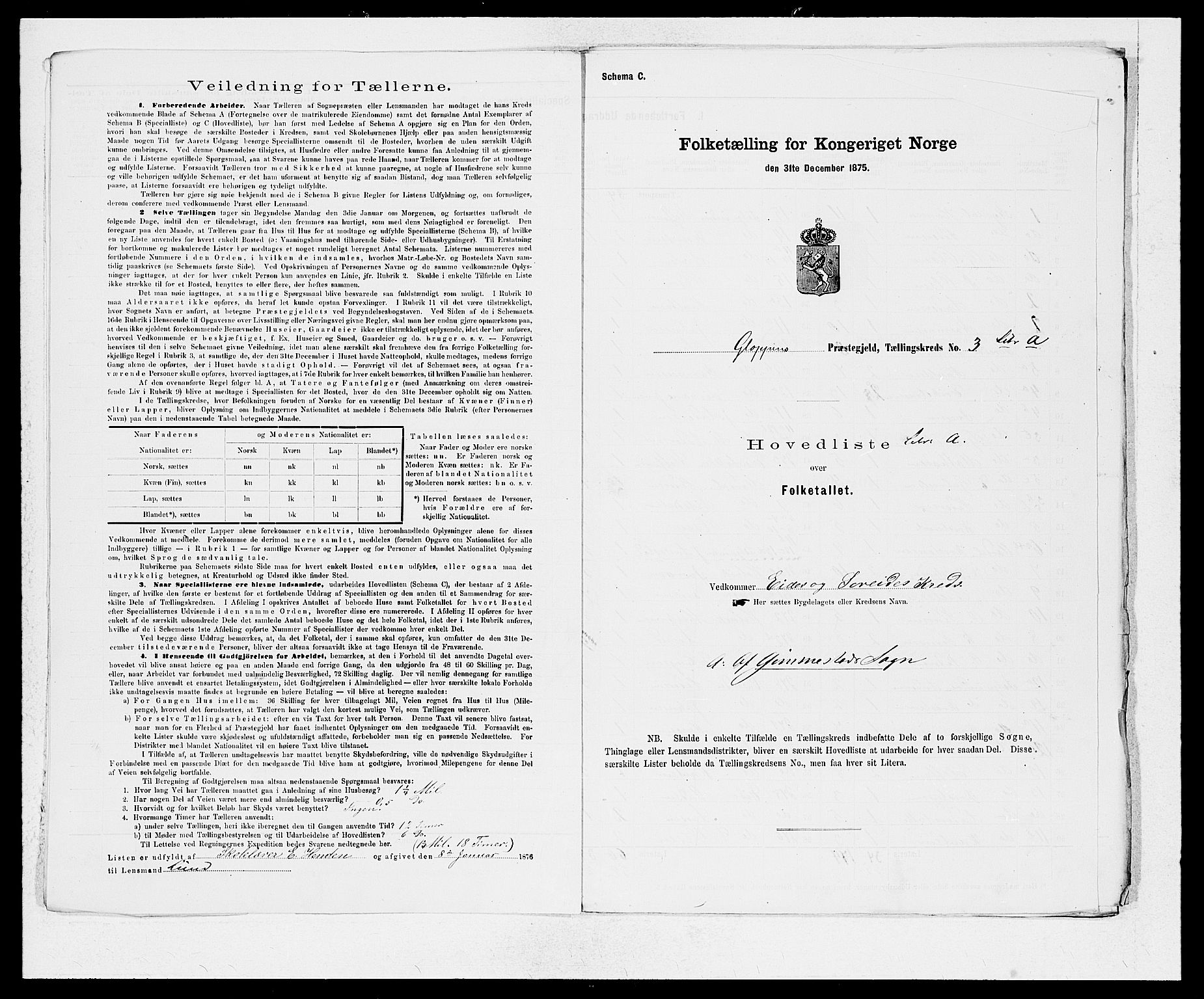 SAB, 1875 Census for 1445P Gloppen, 1875, p. 6