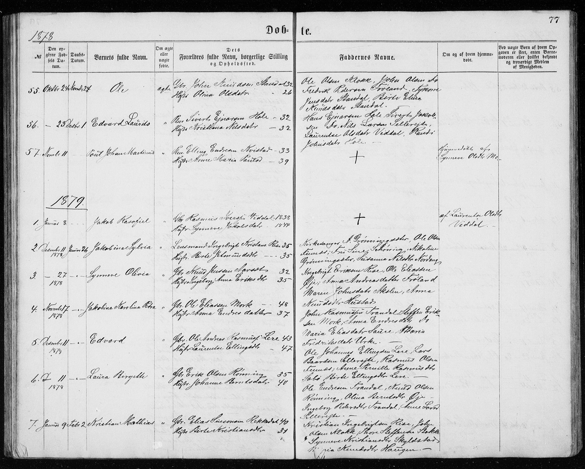 Ministerialprotokoller, klokkerbøker og fødselsregistre - Møre og Romsdal, AV/SAT-A-1454/515/L0214: Parish register (copy) no. 515C01, 1865-1883, p. 77