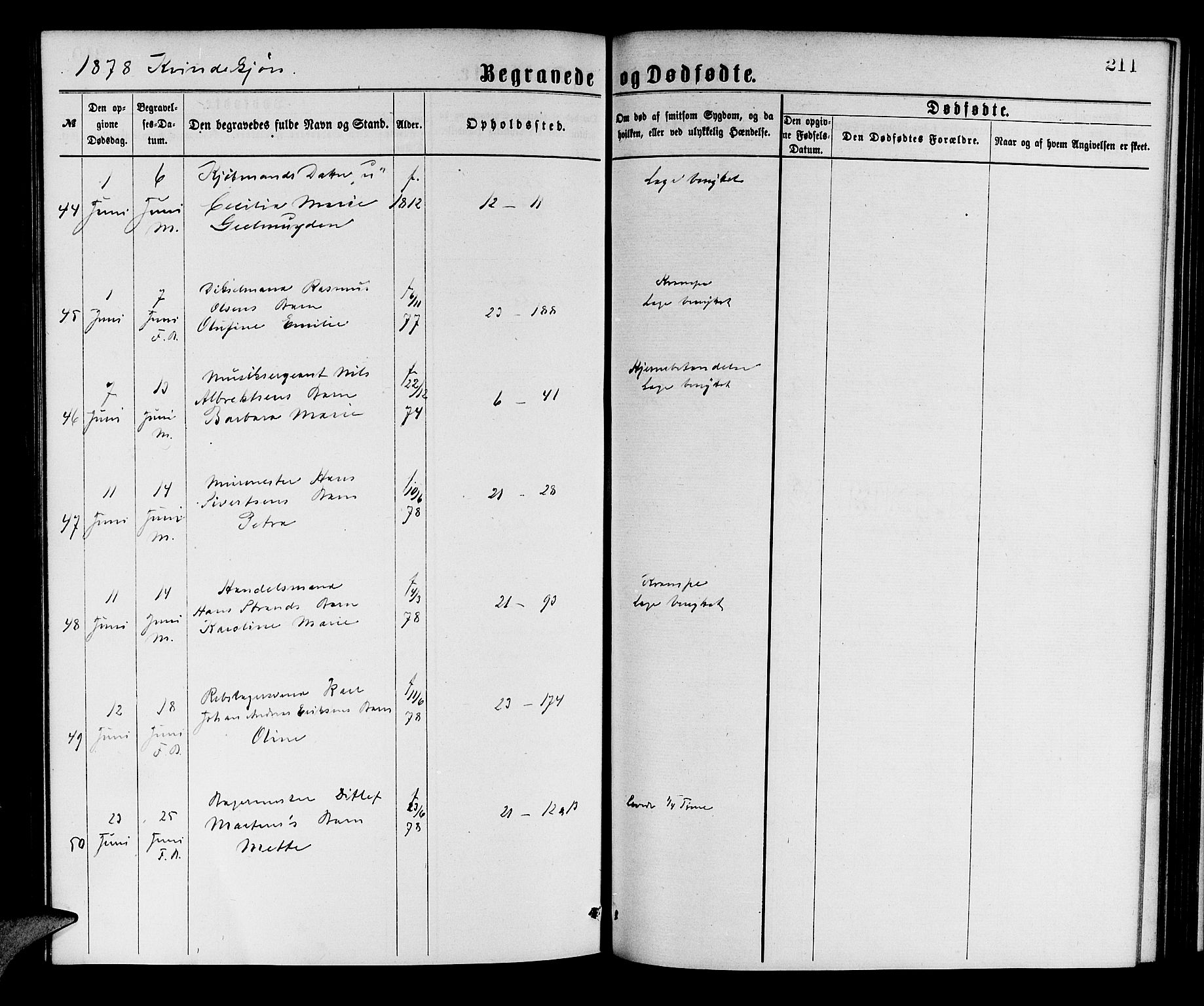 Korskirken sokneprestembete, AV/SAB-A-76101/H/Hab: Parish register (copy) no. E 3, 1871-1883, p. 211