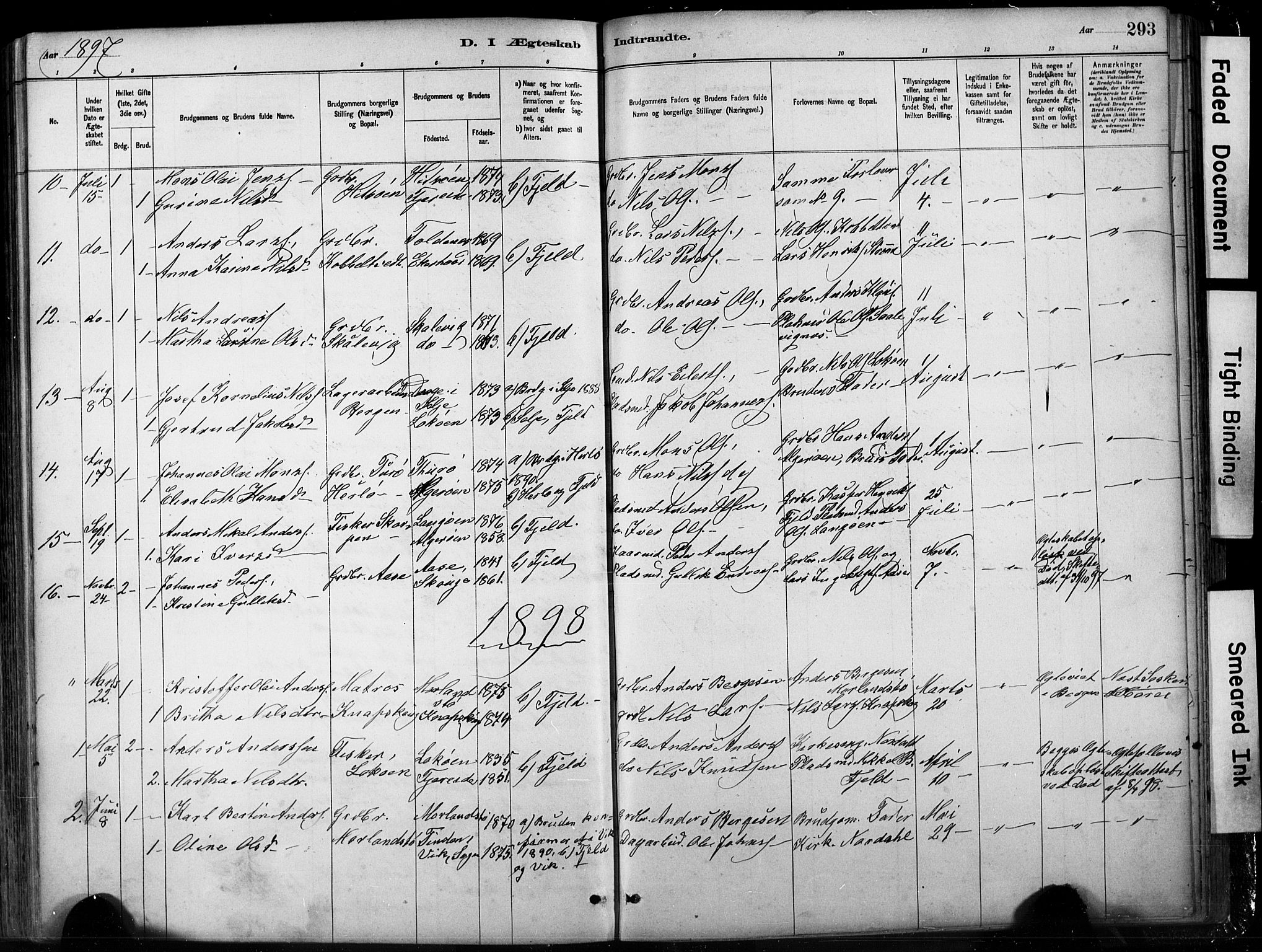Fjell sokneprestembete, SAB/A-75301/H/Hab: Parish register (copy) no. A 4, 1880-1899, p. 293