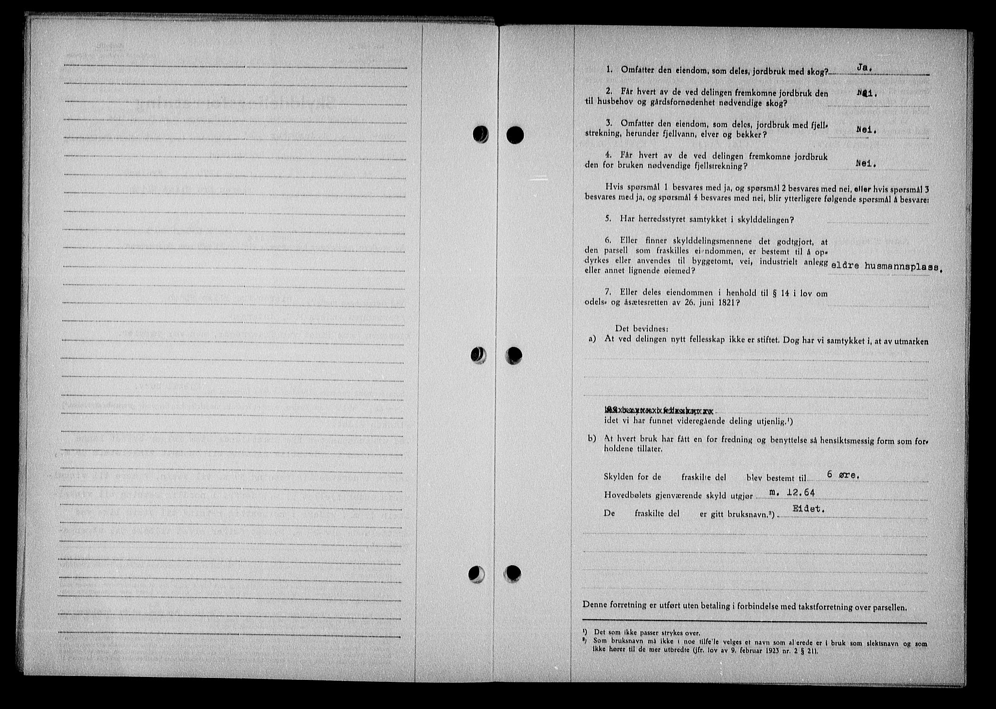 Nedenes sorenskriveri, AV/SAK-1221-0006/G/Gb/Gba/L0051: Mortgage book no. A-V, 1943-1944, Diary no: : 1109/1943