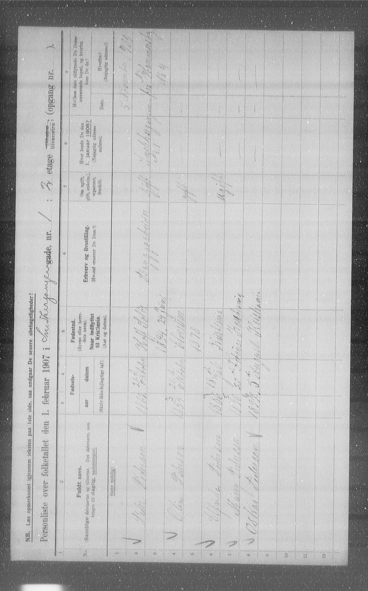 OBA, Municipal Census 1907 for Kristiania, 1907, p. 49980