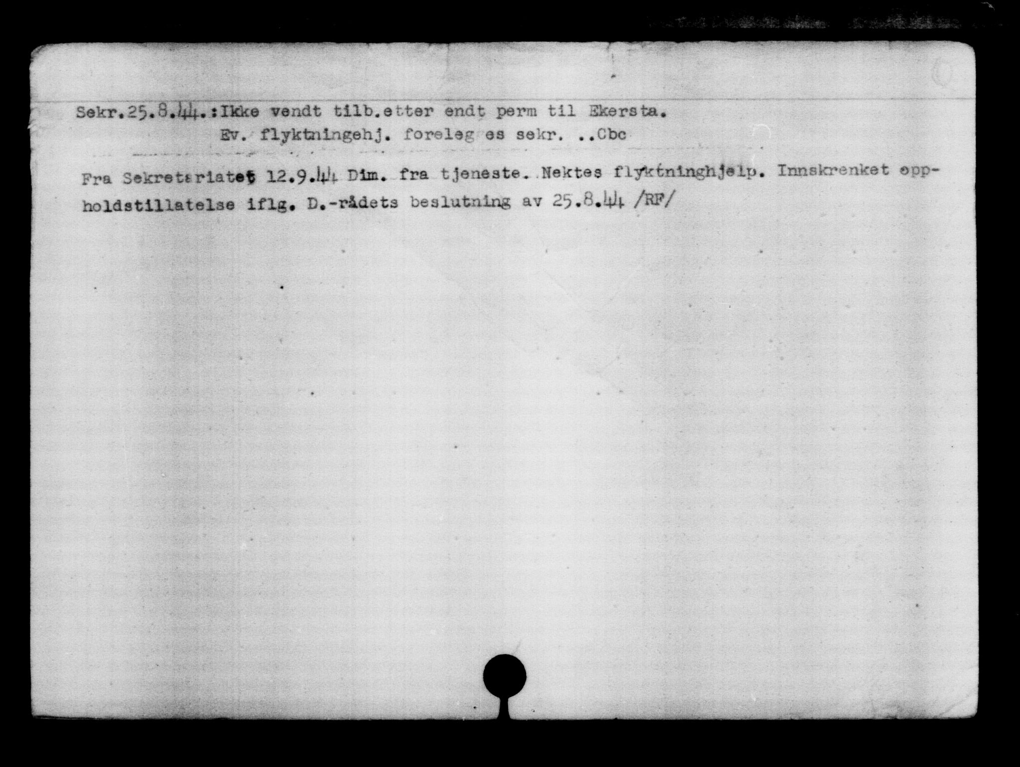 Utenriksstasjonene, Legasjonen i Stockholm, Flyktningkontoret, AV/RA-S-6753/V/Va/L0006: Kjesäterkartoteket, flyktninger med registreringsnr. 9400-12711, 1940-1945, p. 3670