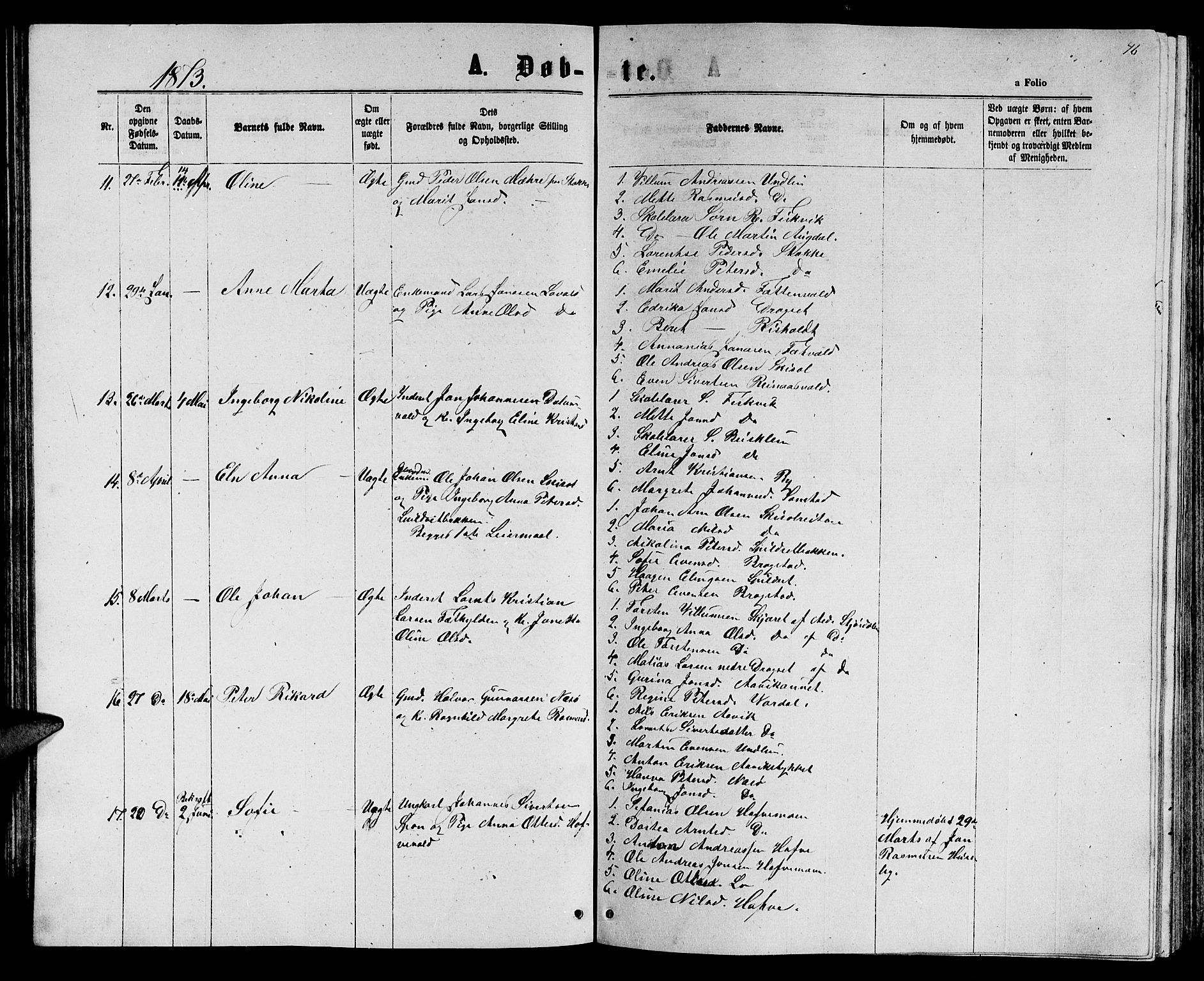 Ministerialprotokoller, klokkerbøker og fødselsregistre - Nord-Trøndelag, AV/SAT-A-1458/714/L0133: Parish register (copy) no. 714C02, 1865-1877, p. 46