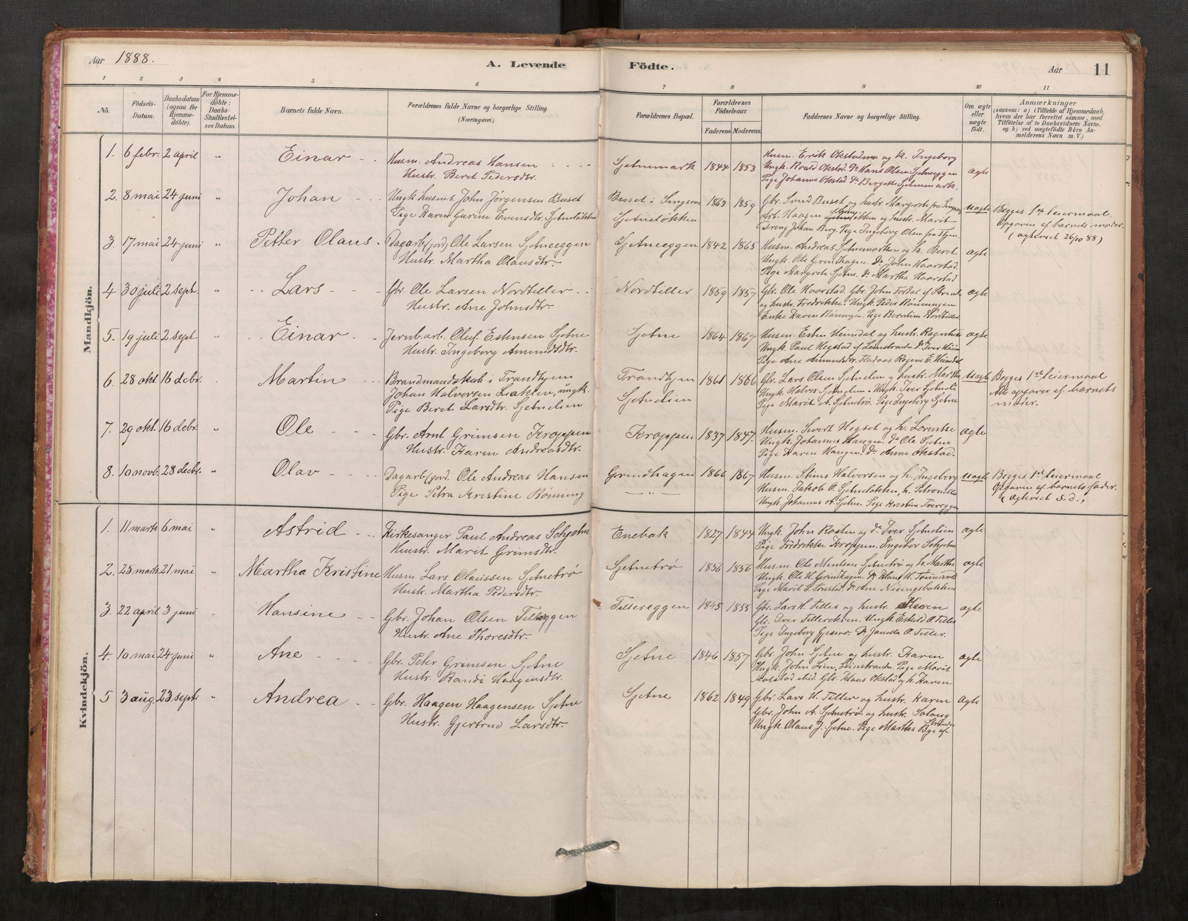 Klæbu sokneprestkontor, SAT/A-1112: Parish register (official) no. 1, 1880-1900, p. 11