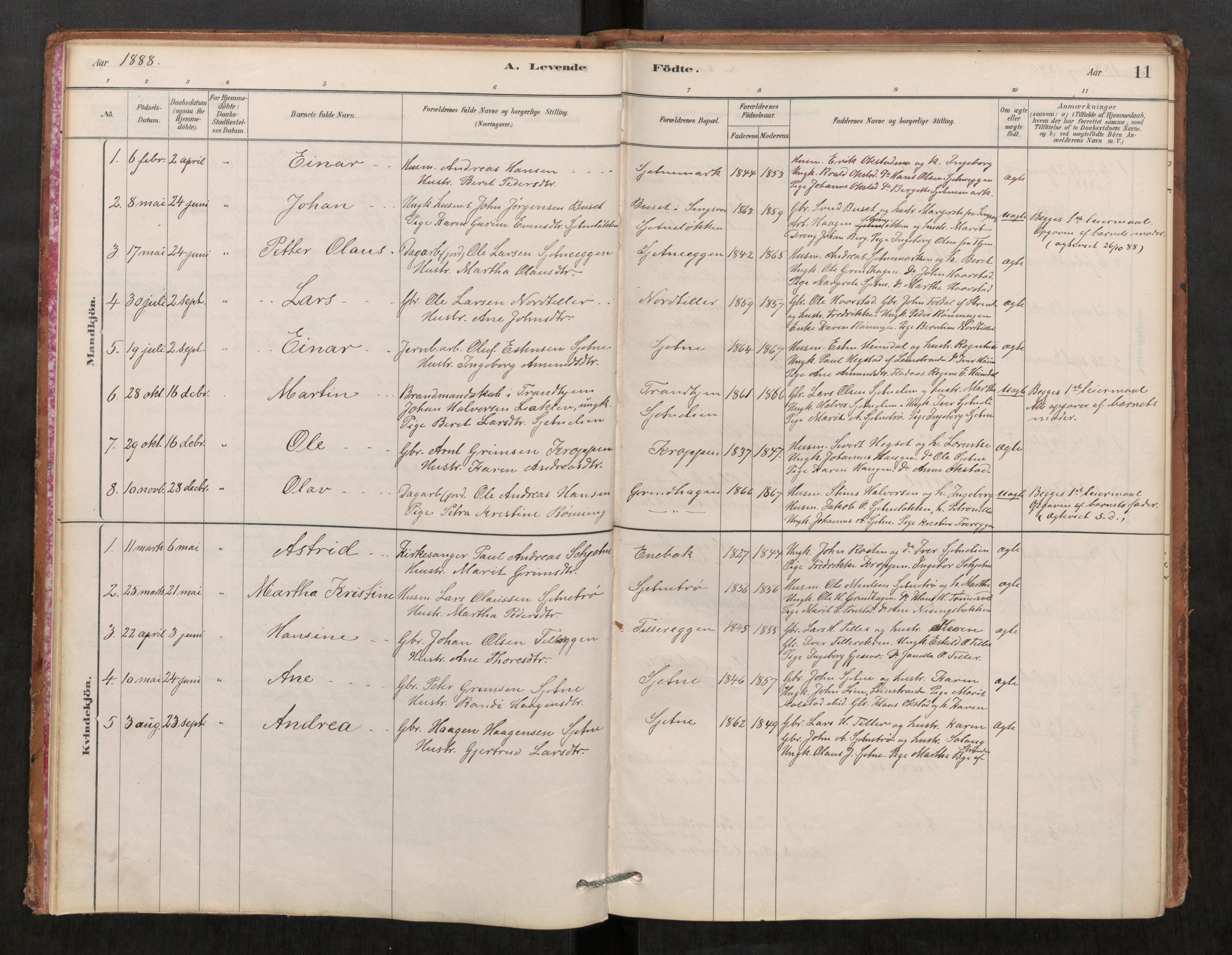 Klæbu sokneprestkontor, AV/SAT-A-1112: Parish register (official) no. 1, 1880-1900, p. 11