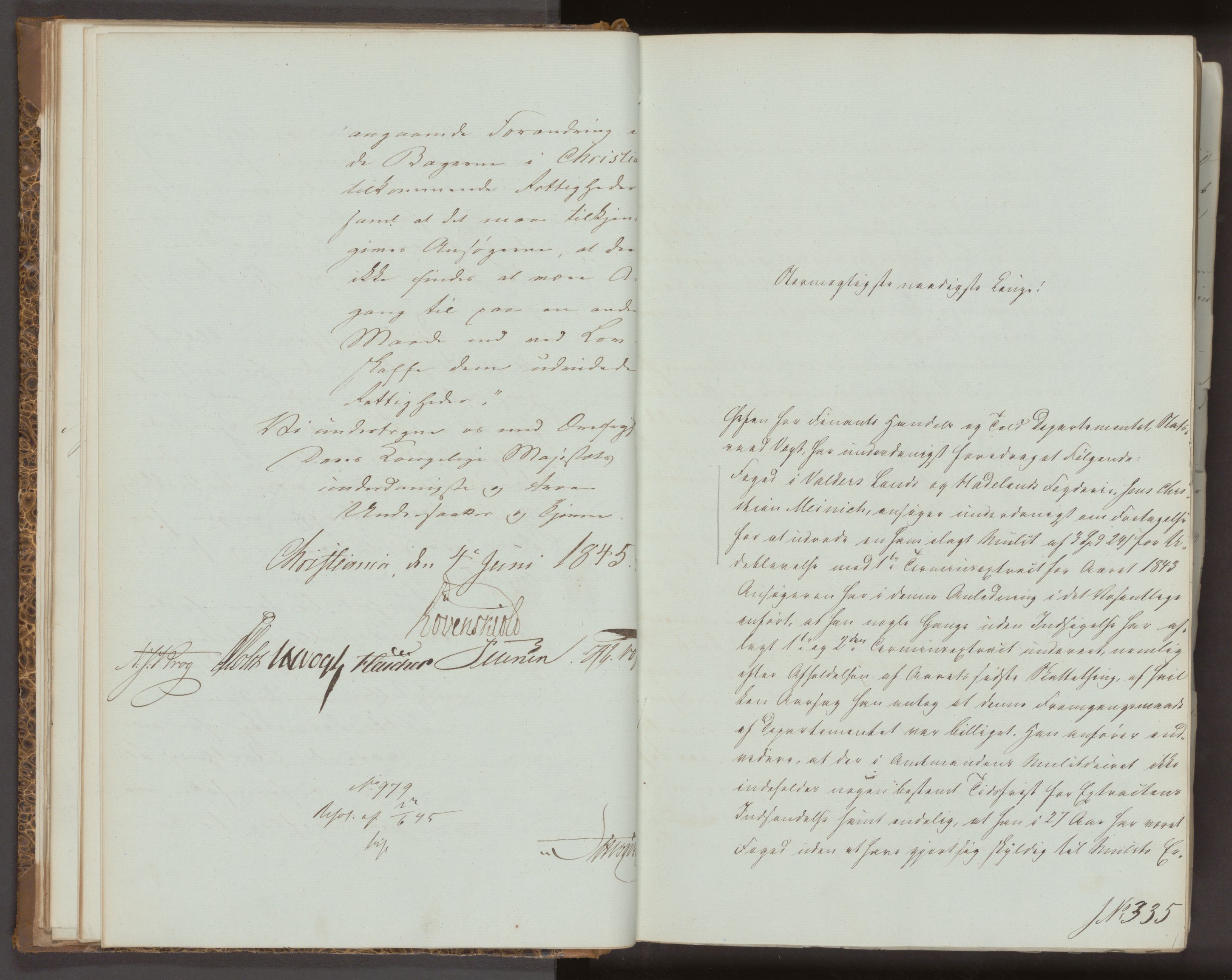 Statsrådsavdelingen i Stockholm, AV/RA-S-1003/D/Da/L0217: Regjeringsinnstillinger nr. 323-474, 1845