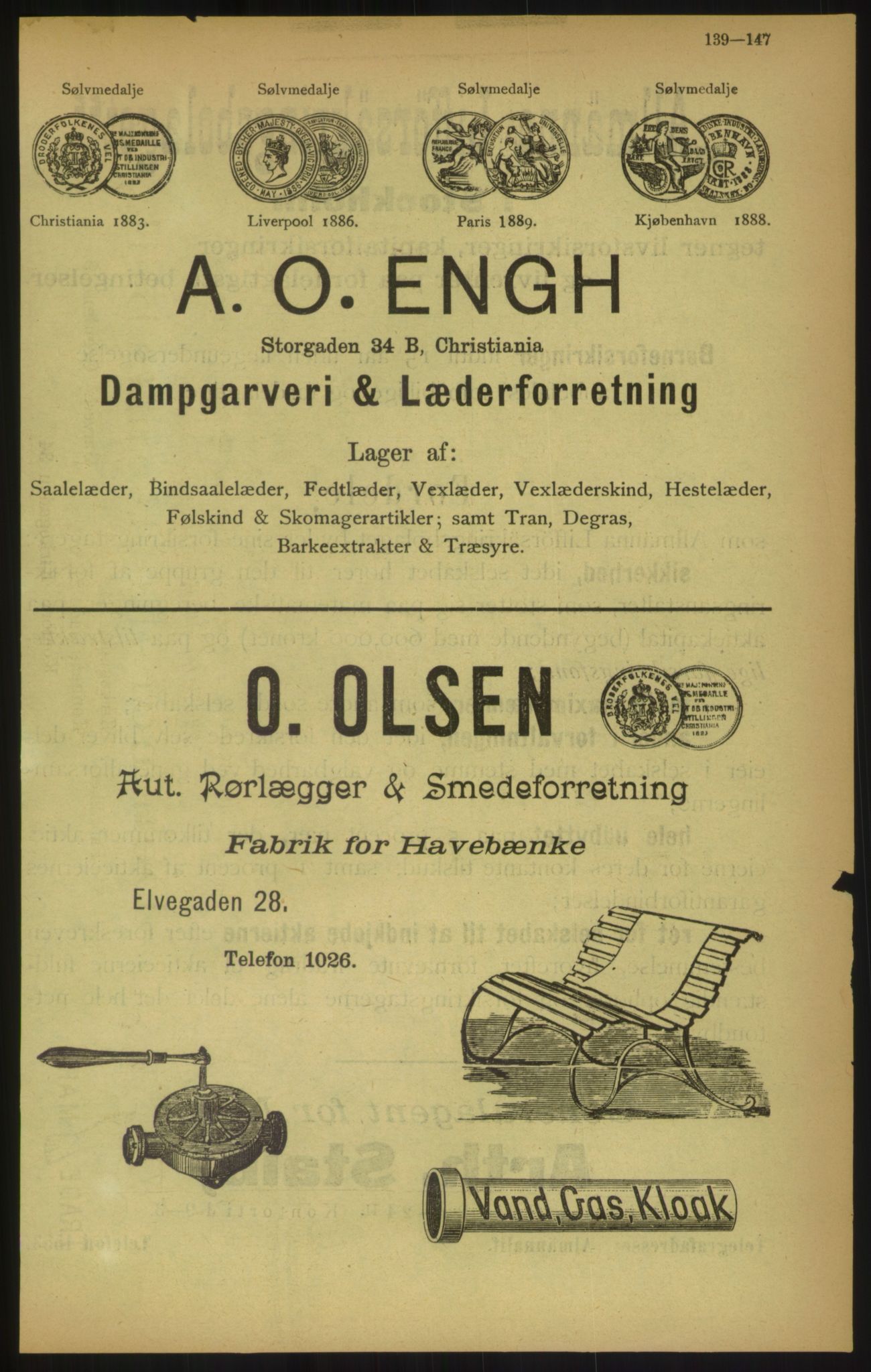 Kristiania/Oslo adressebok, PUBL/-, 1900, p. 139