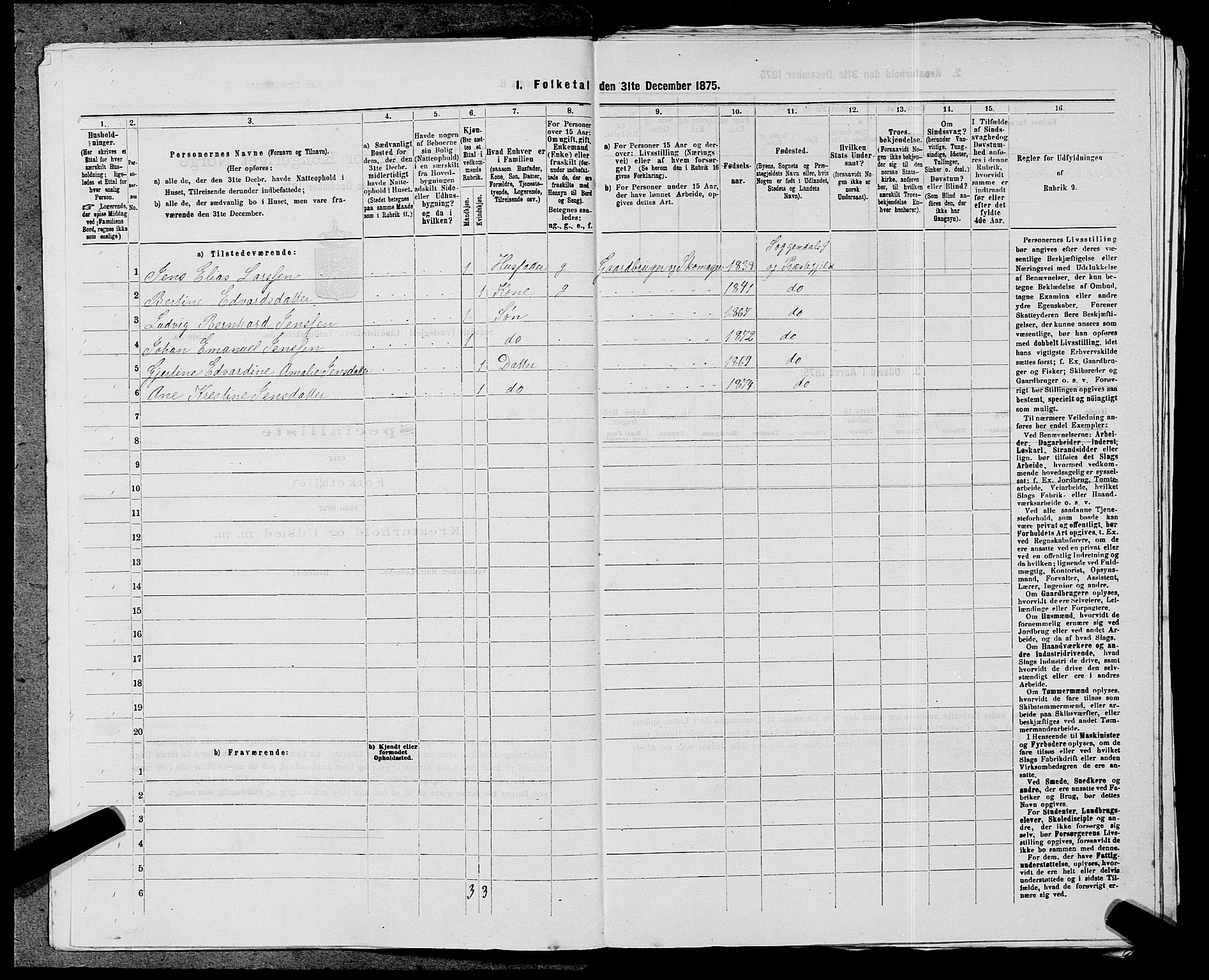 SAST, 1875 census for 1111L Sokndal/Sokndal, 1875, p. 938