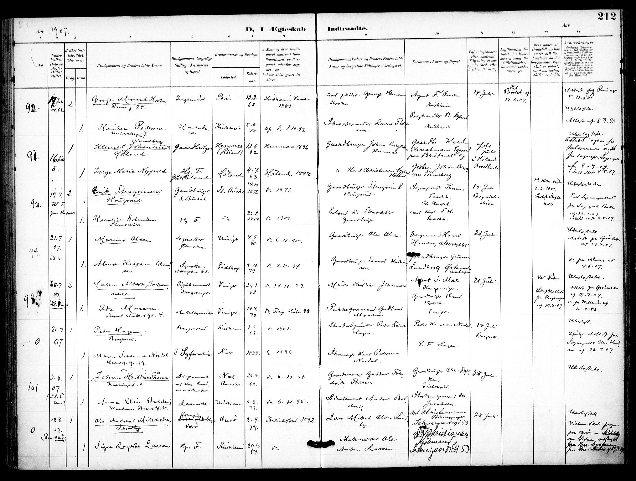 Trefoldighet prestekontor Kirkebøker, SAO/A-10882/F/Fc/L0005: Parish register (official) no. III 5, 1900-1908, p. 212