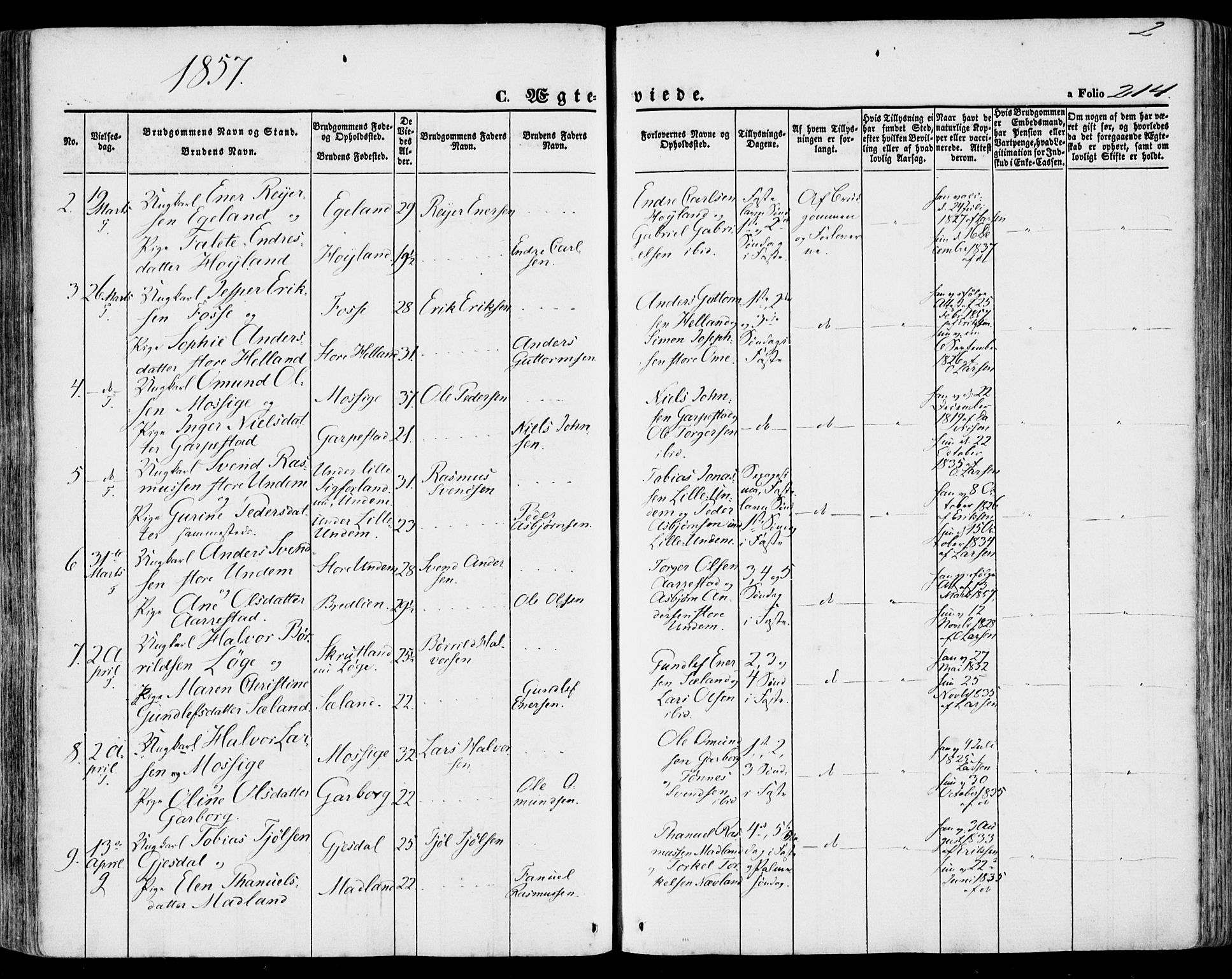 Lye sokneprestkontor, AV/SAST-A-101794/001/30BA/L0007: Parish register (official) no. A 6, 1856-1871, p. 214